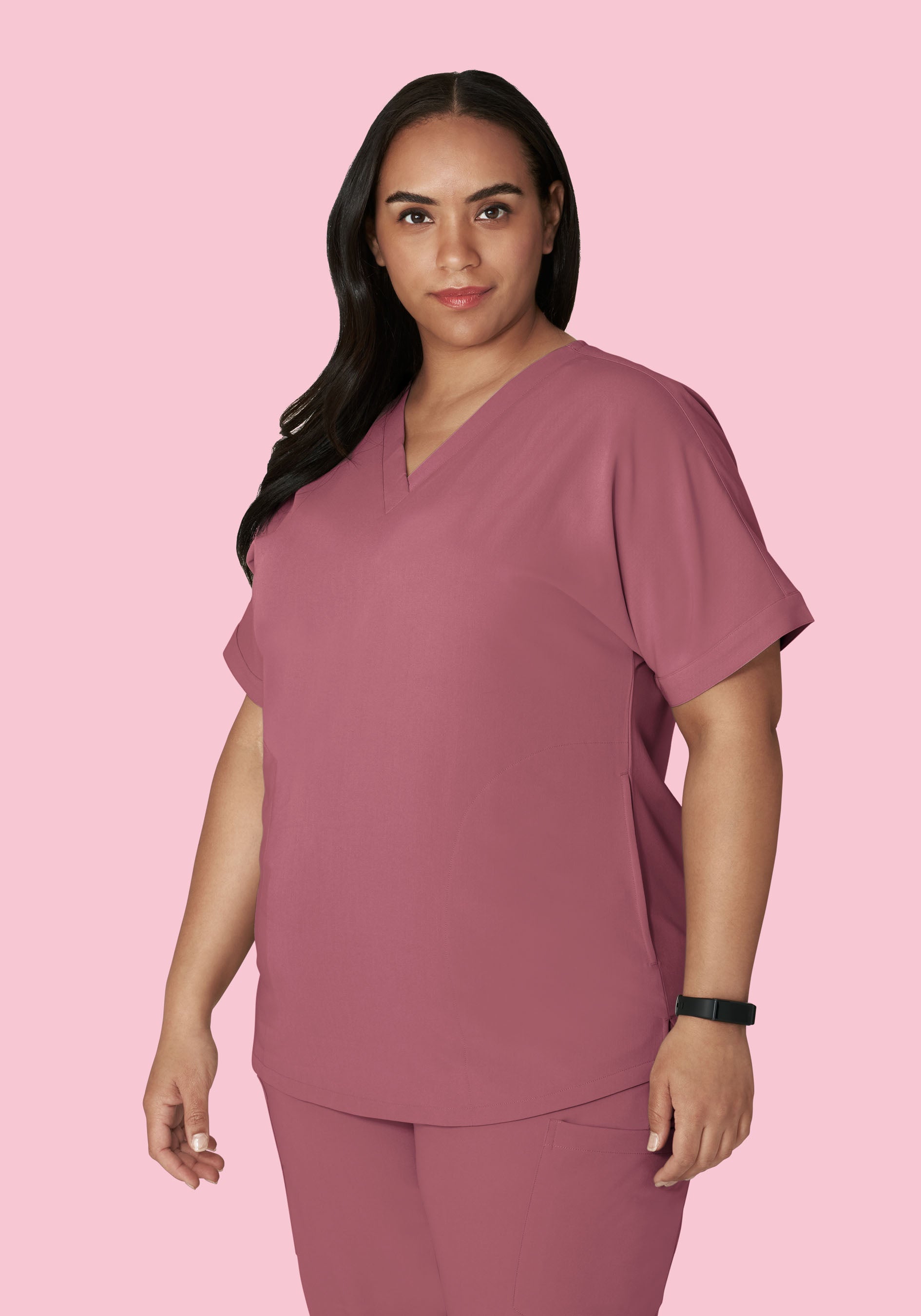 Oversized V Neck Top Mauve