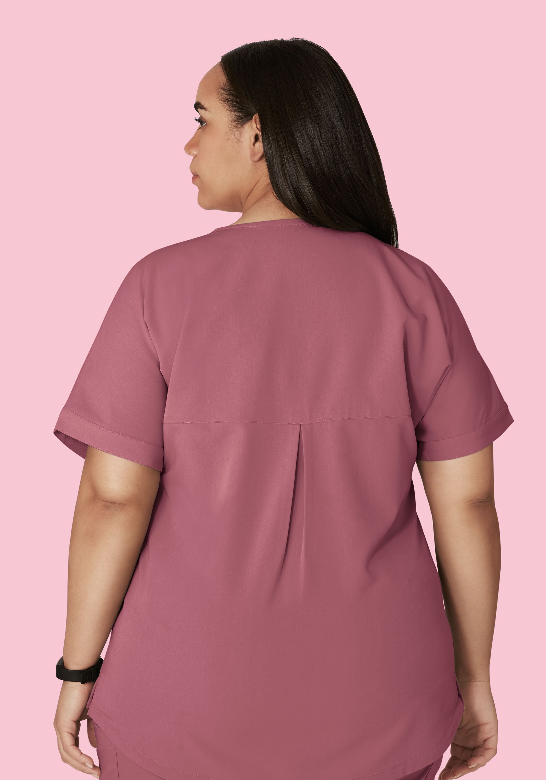 Oversized V Neck Top Mauve Mandala Scrubs