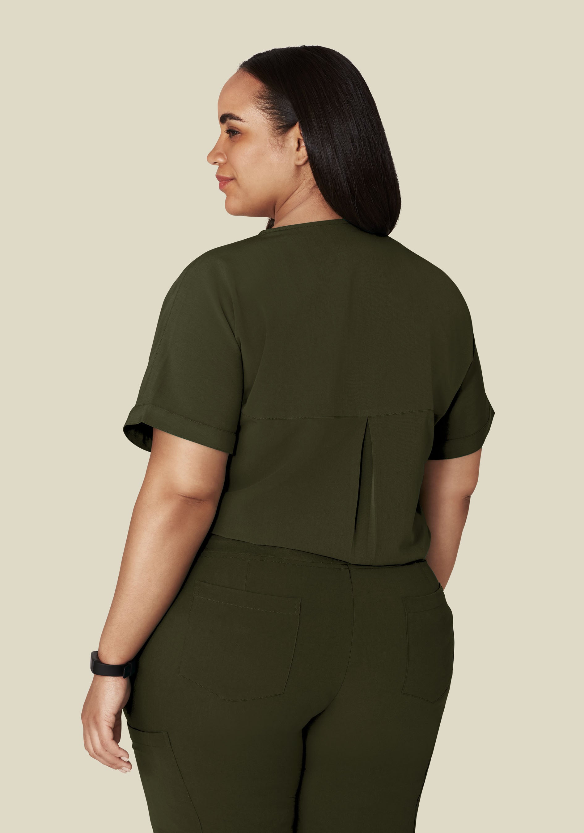 Oversized V Neck Top Olive