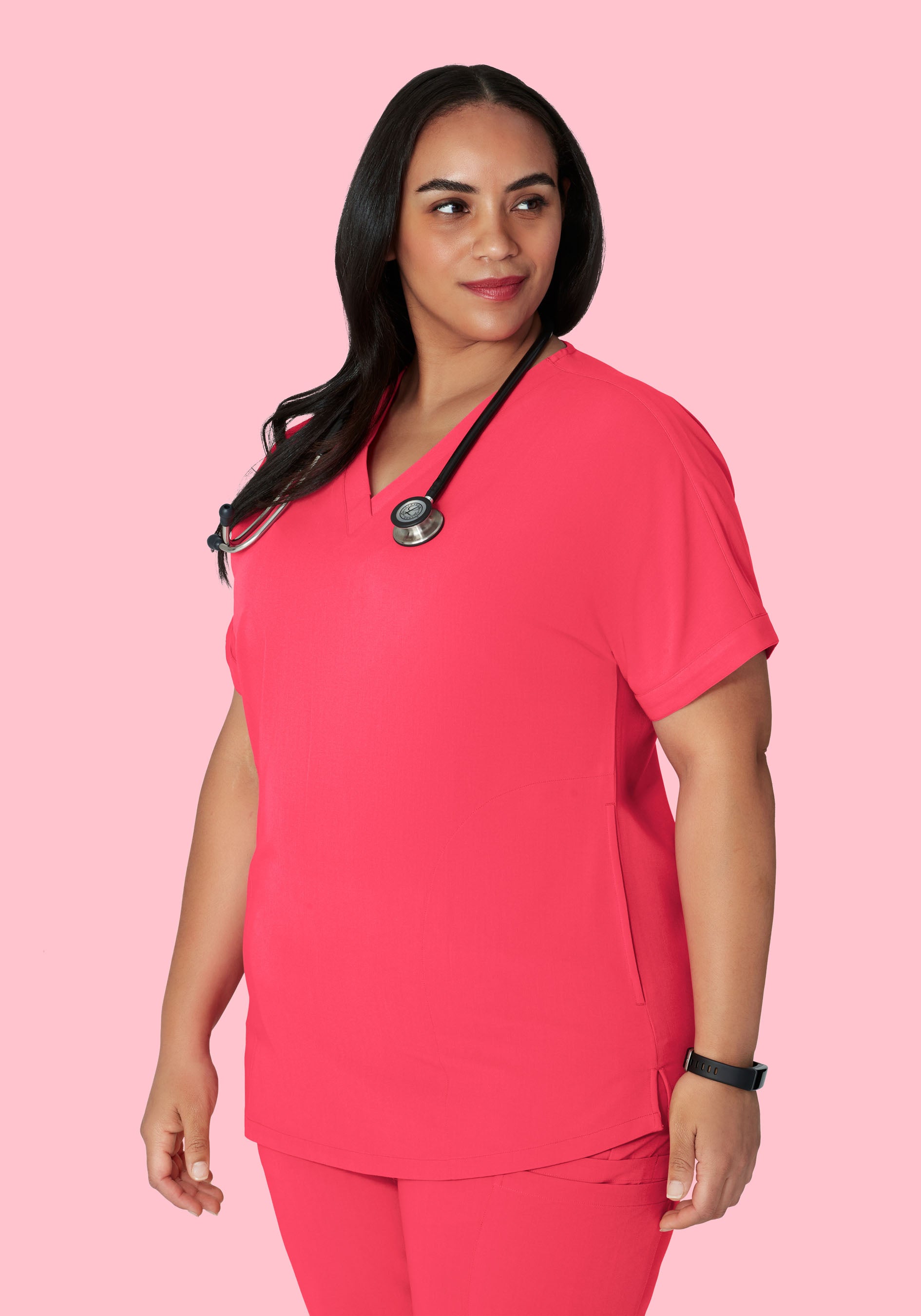 Oversized V Neck Top Paradise Pink