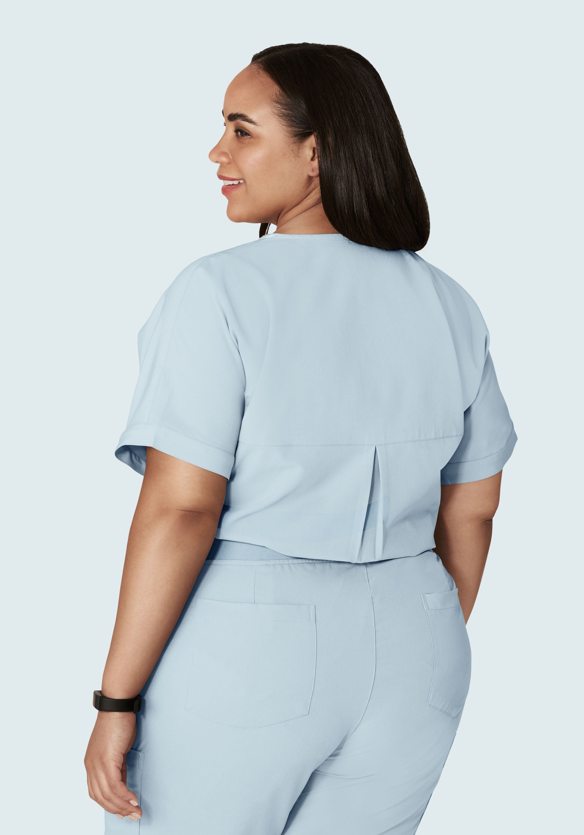 Oversized V Neck Top Powder Blue