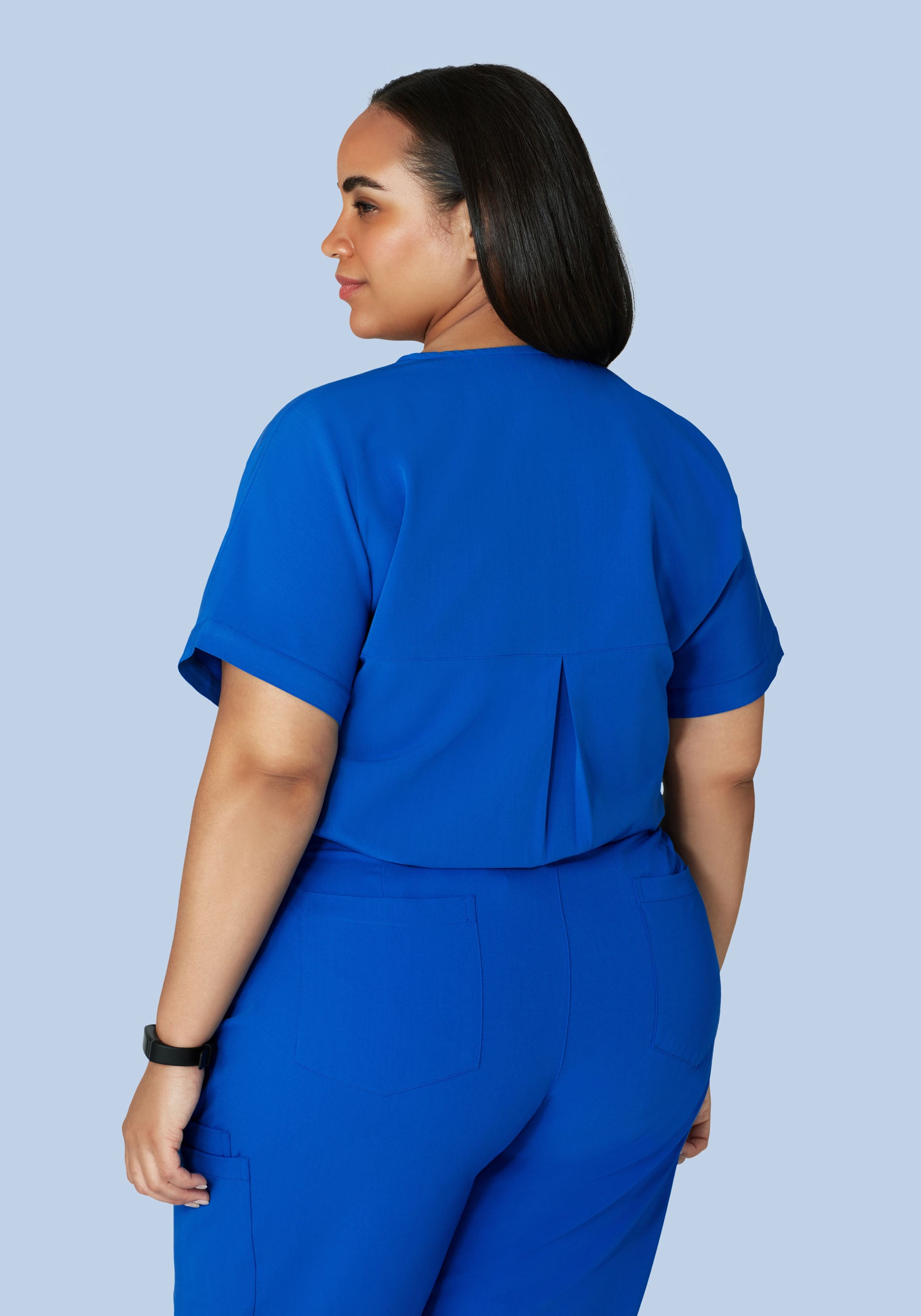 Women's Oversized V-Neck Scrub Top - Royal Blue | Mandala Scrubs