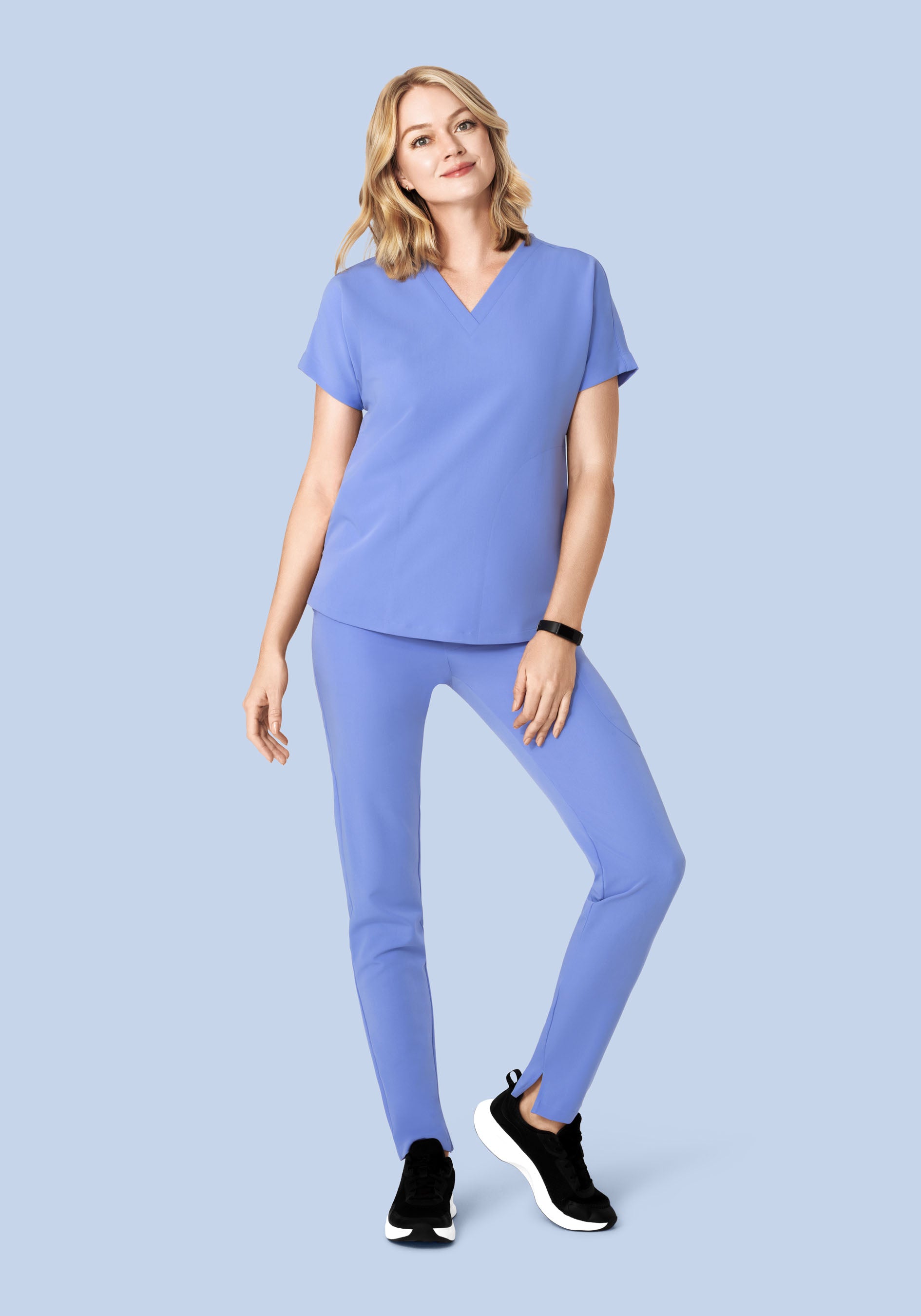 Oversized V Neck Top French Blue