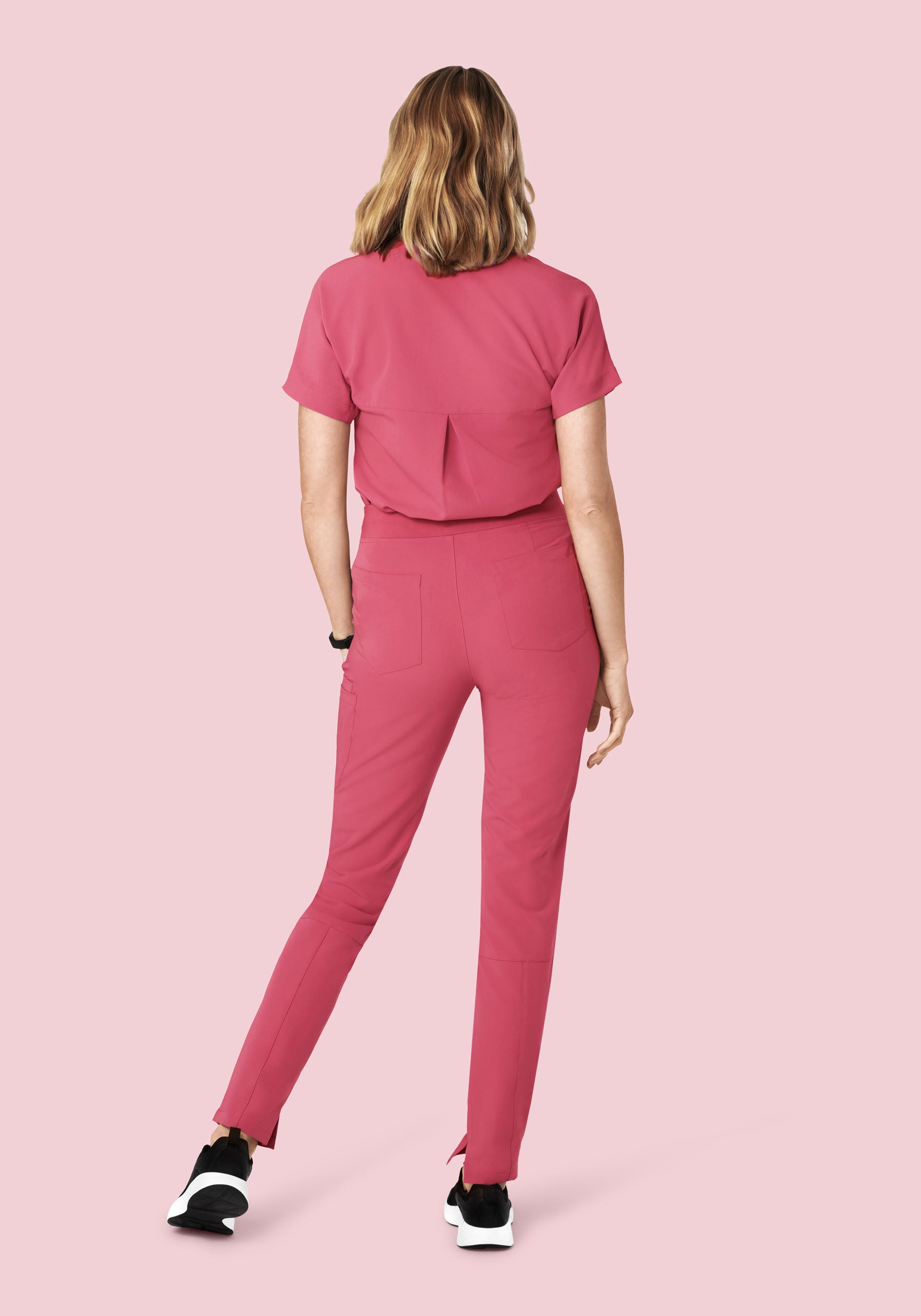 Oversized V Neck Top Jaipur Pink