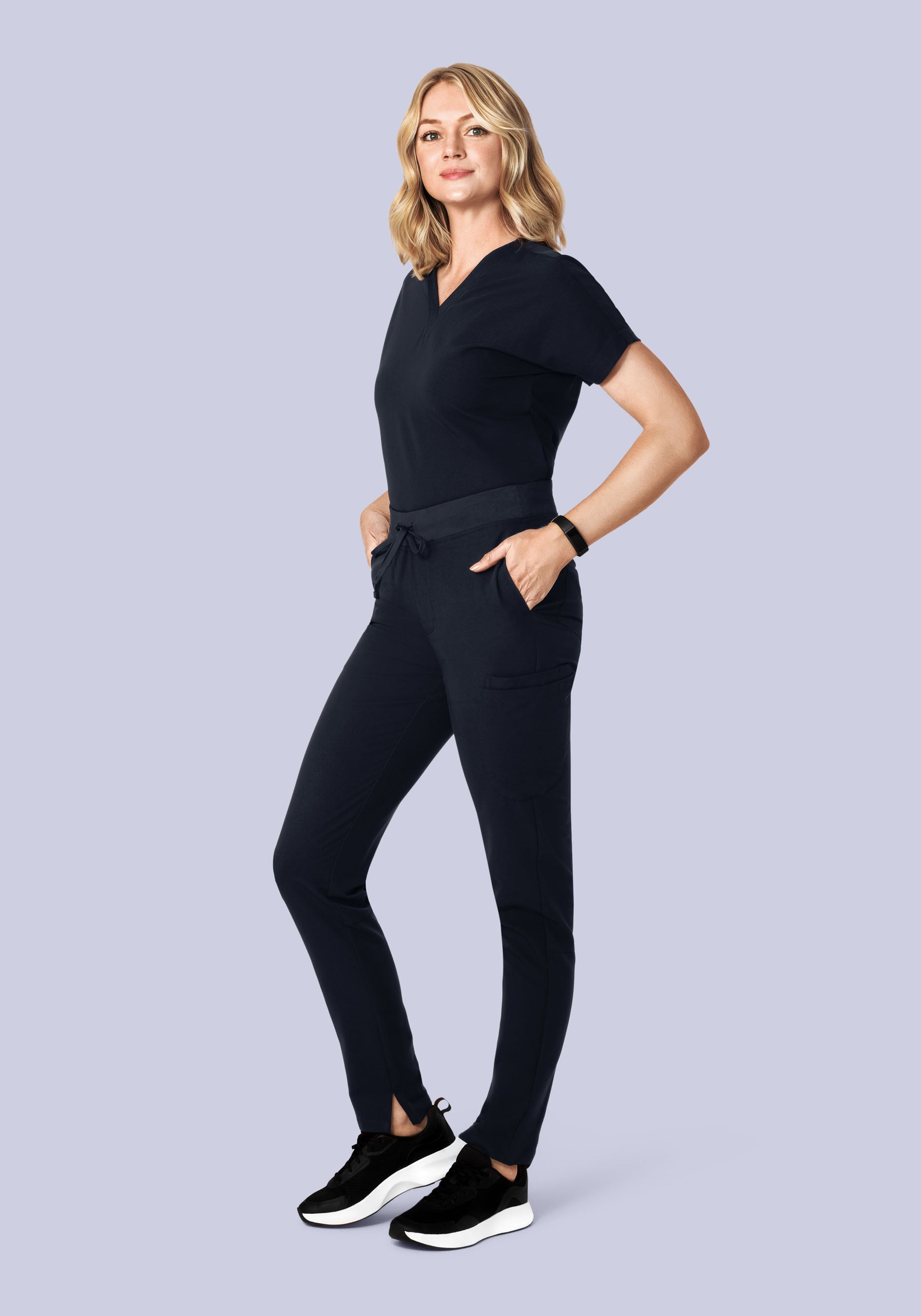 Oversized V Neck Top Midnight Navy