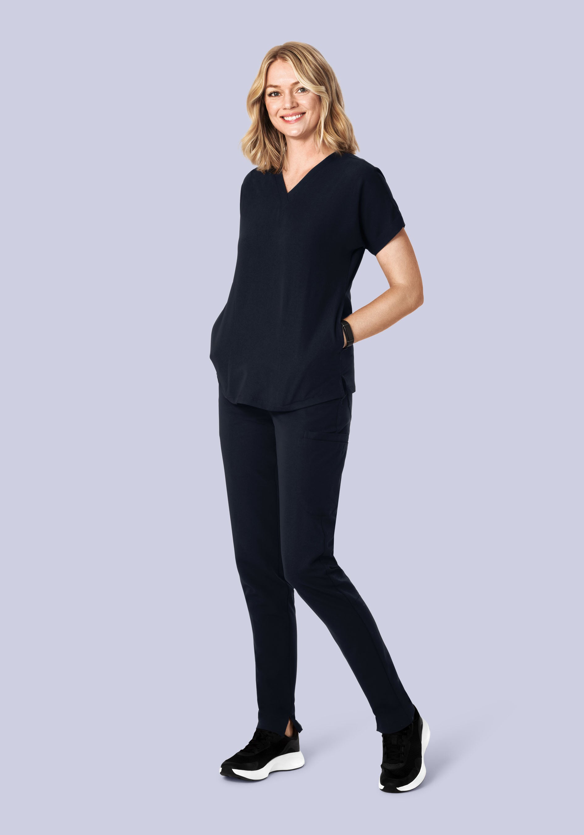 Oversized V Neck Top Midnight Navy