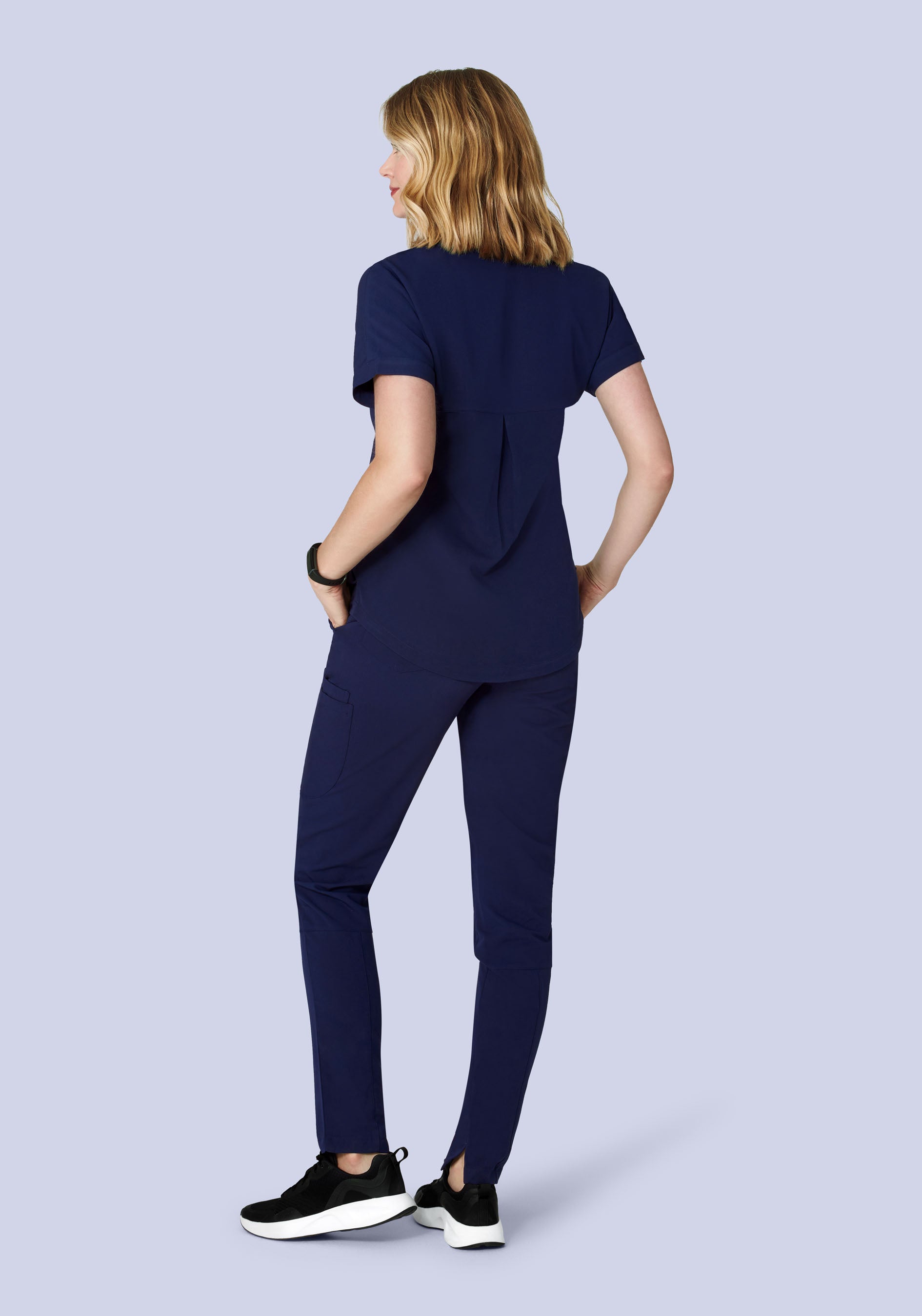 Oversized V Neck Top Navy