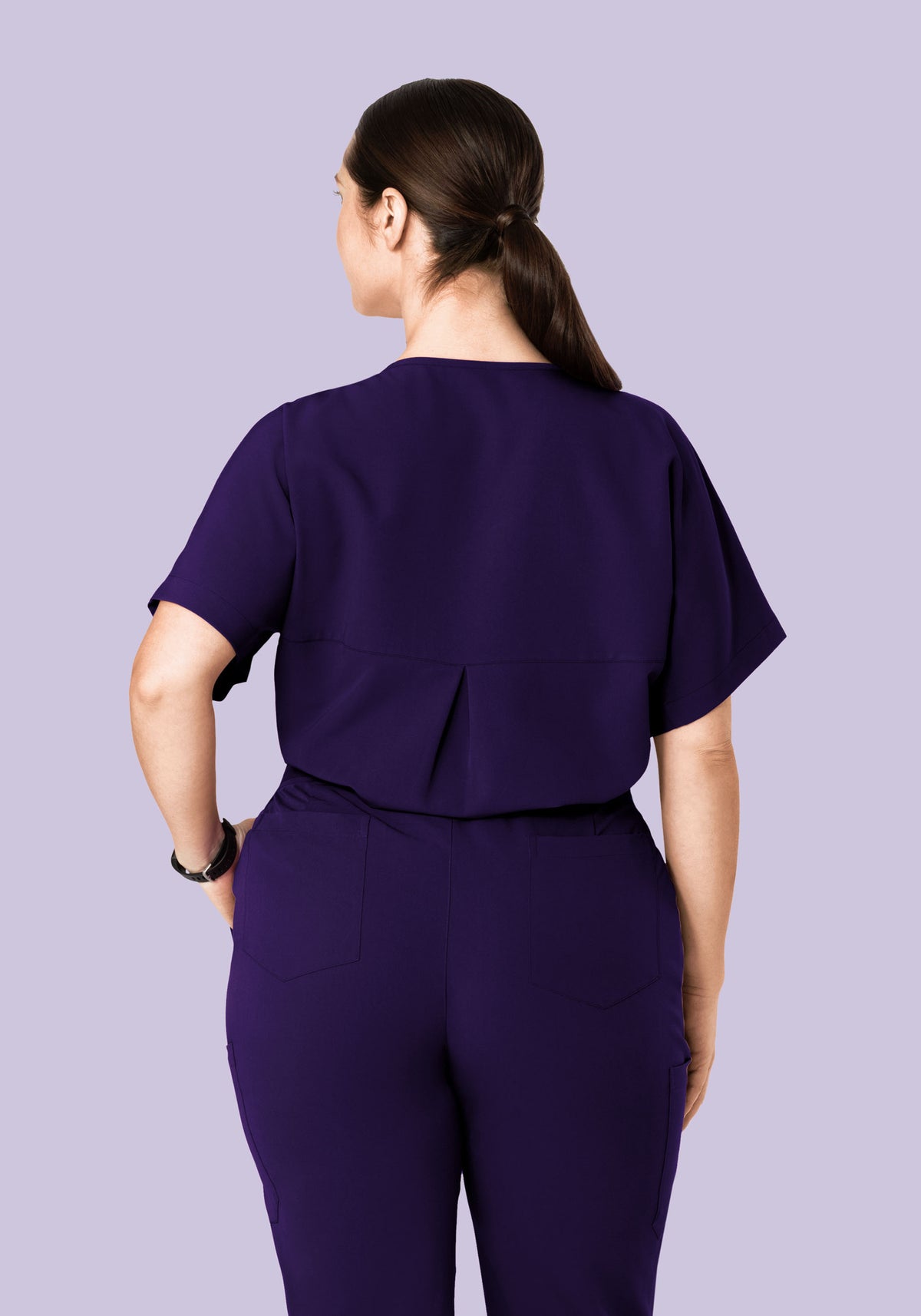 Oversized V Neck Top Eggplant