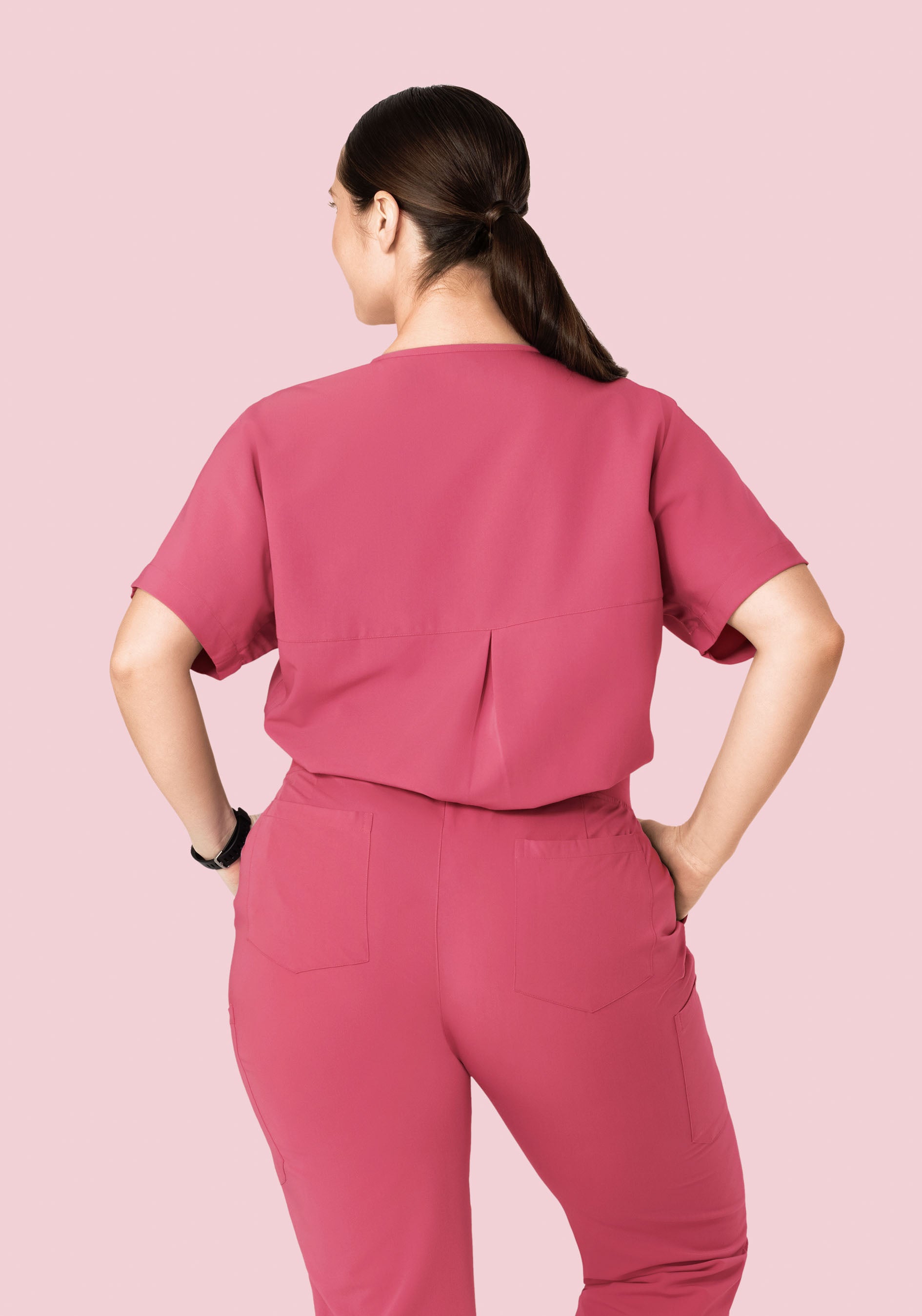 Oversized V Neck Top Jaipur Pink