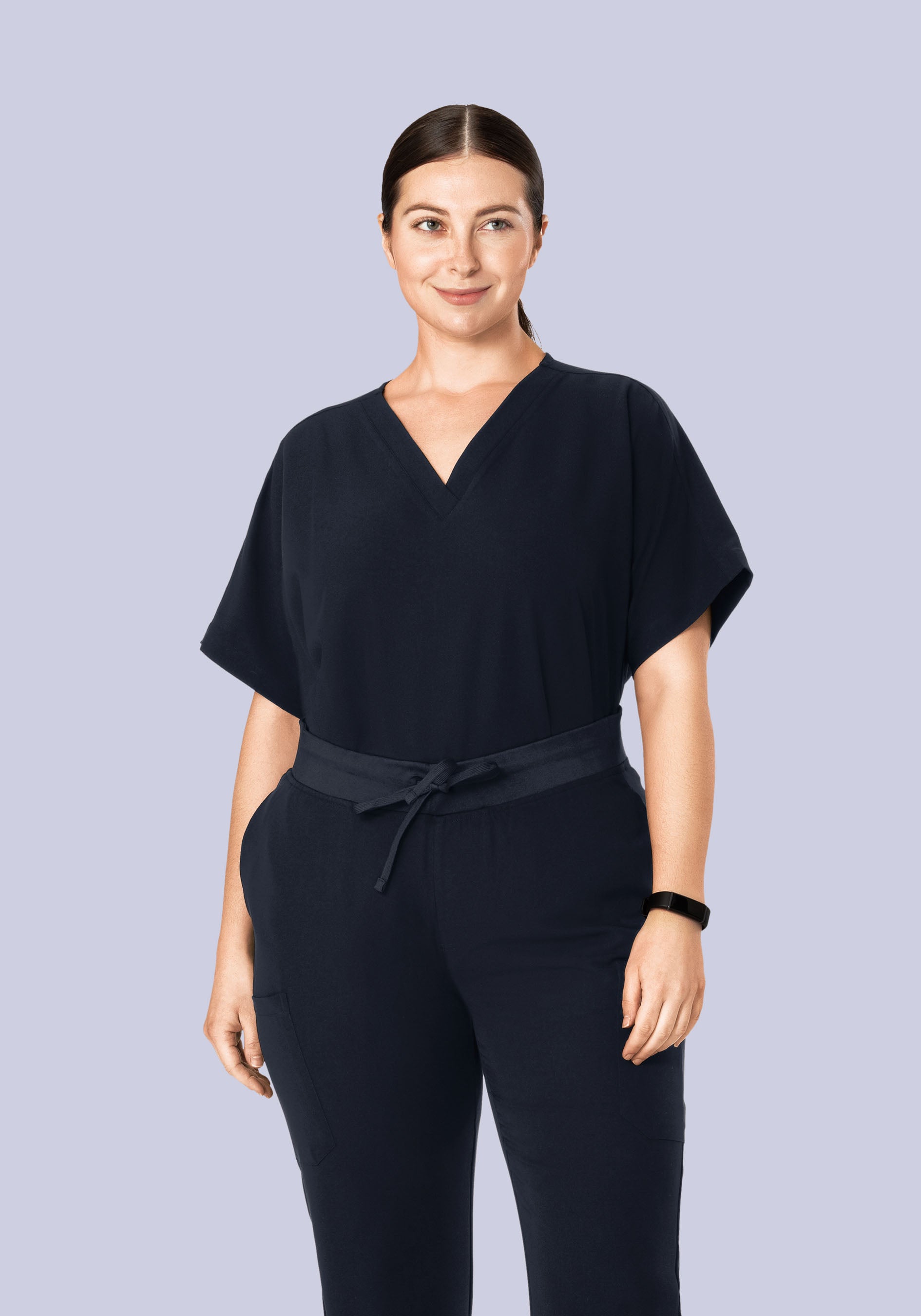 Oversized V Neck Top Midnight Navy