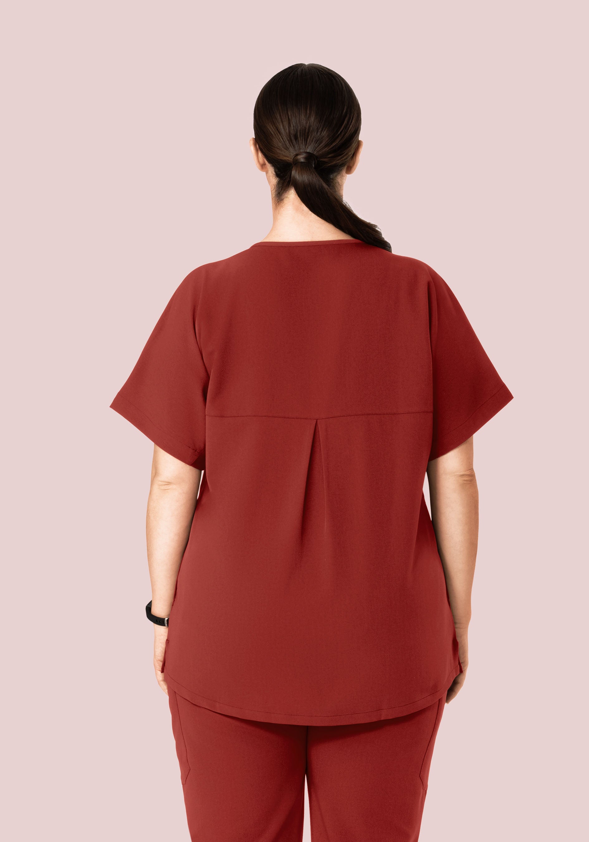 Oversized V Neck Top Rosewood