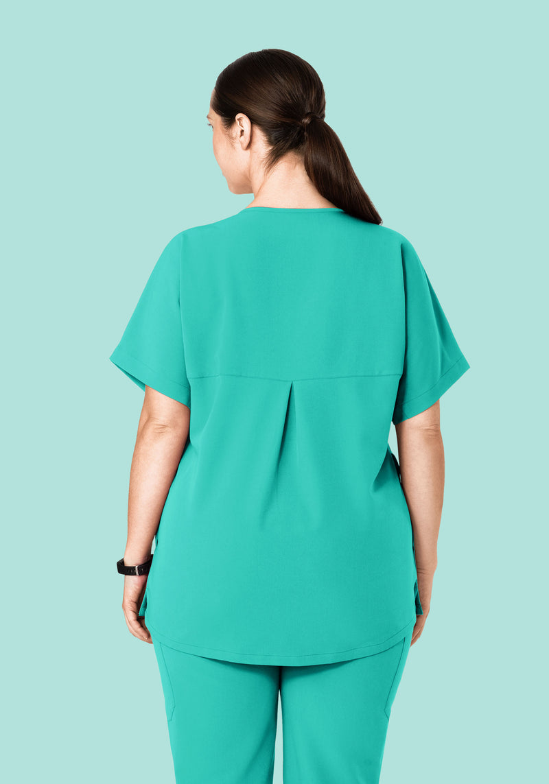 Oversized V Neck Top Surgical Green