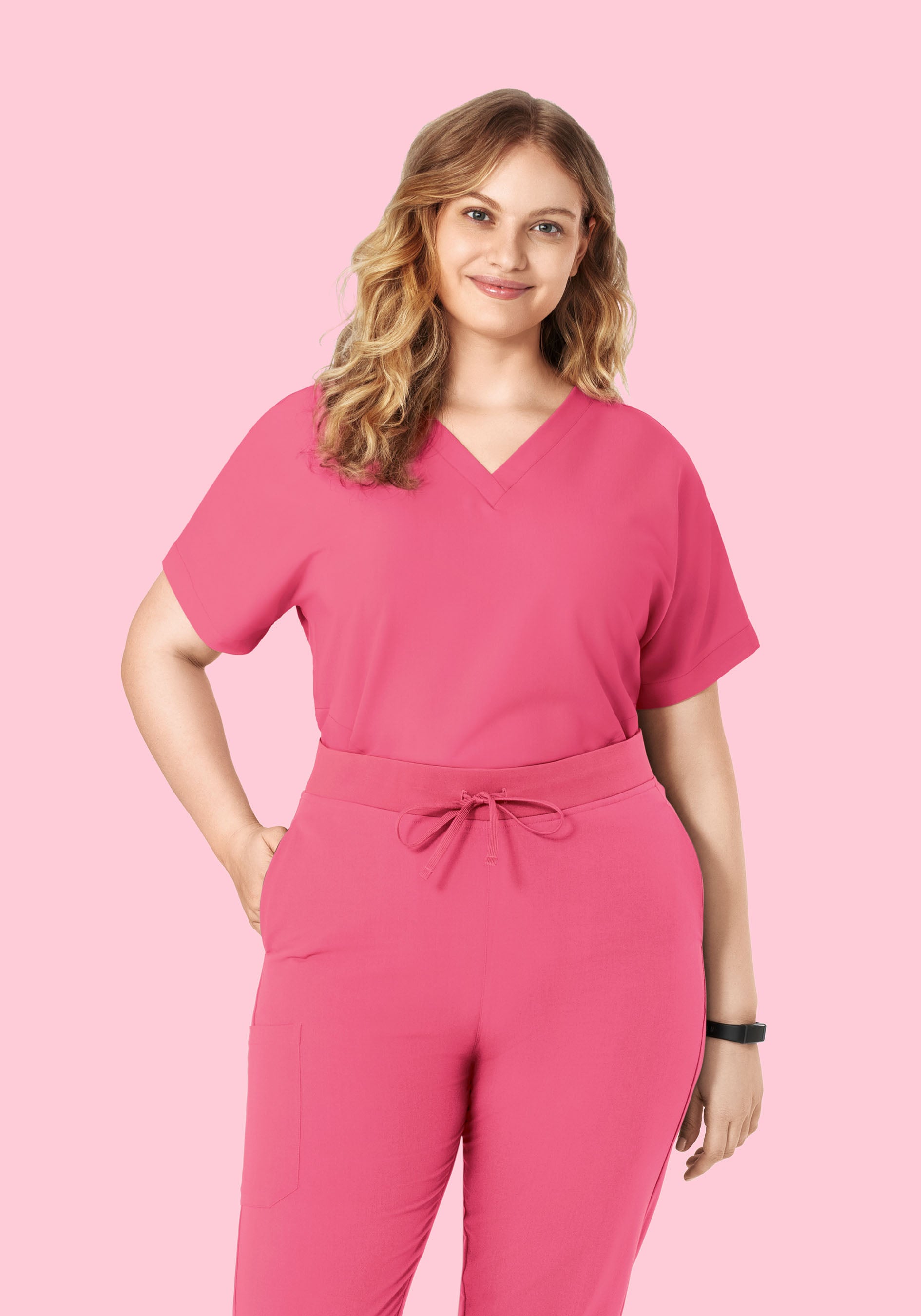 Oversized V Neck Top Bubblegum