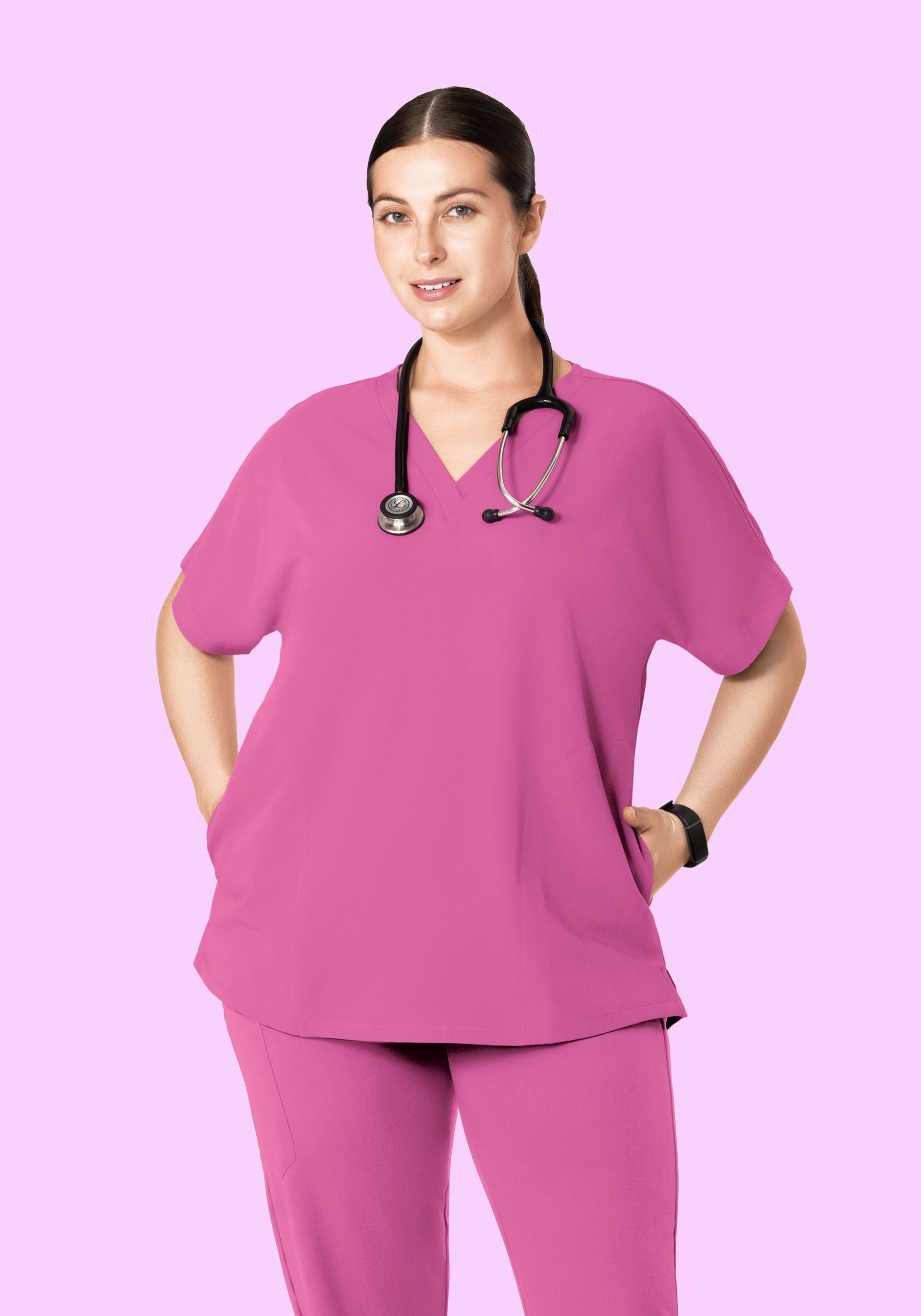 Oversized V Neck Top Dahlia