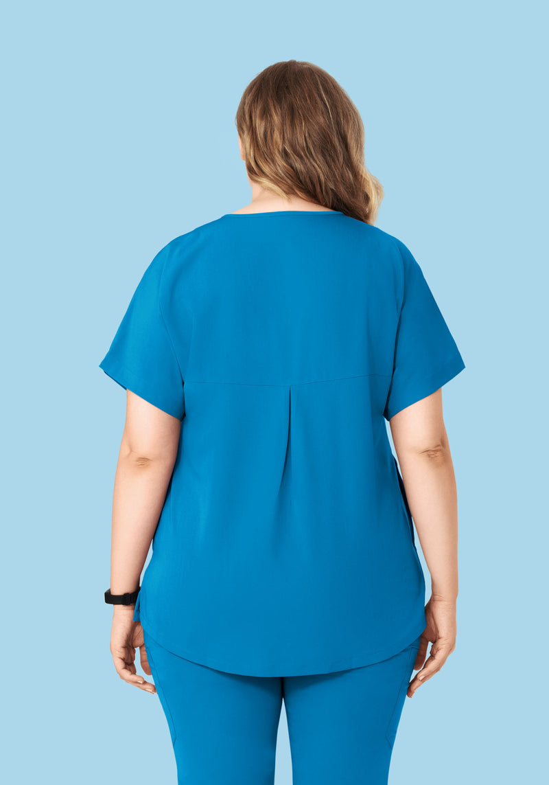 Oversized V Neck Top Electric Blue