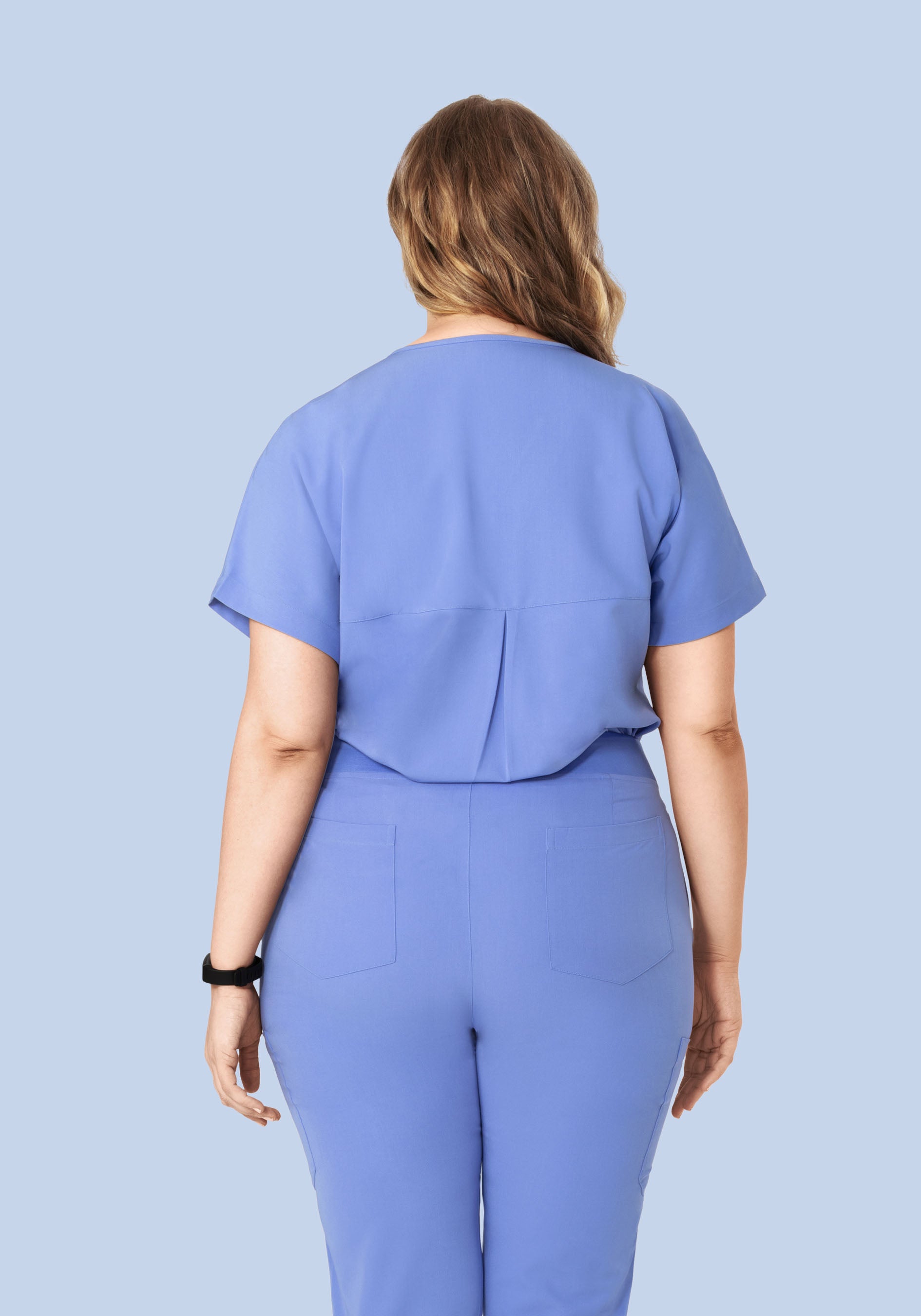 Oversized V Neck Top French Blue