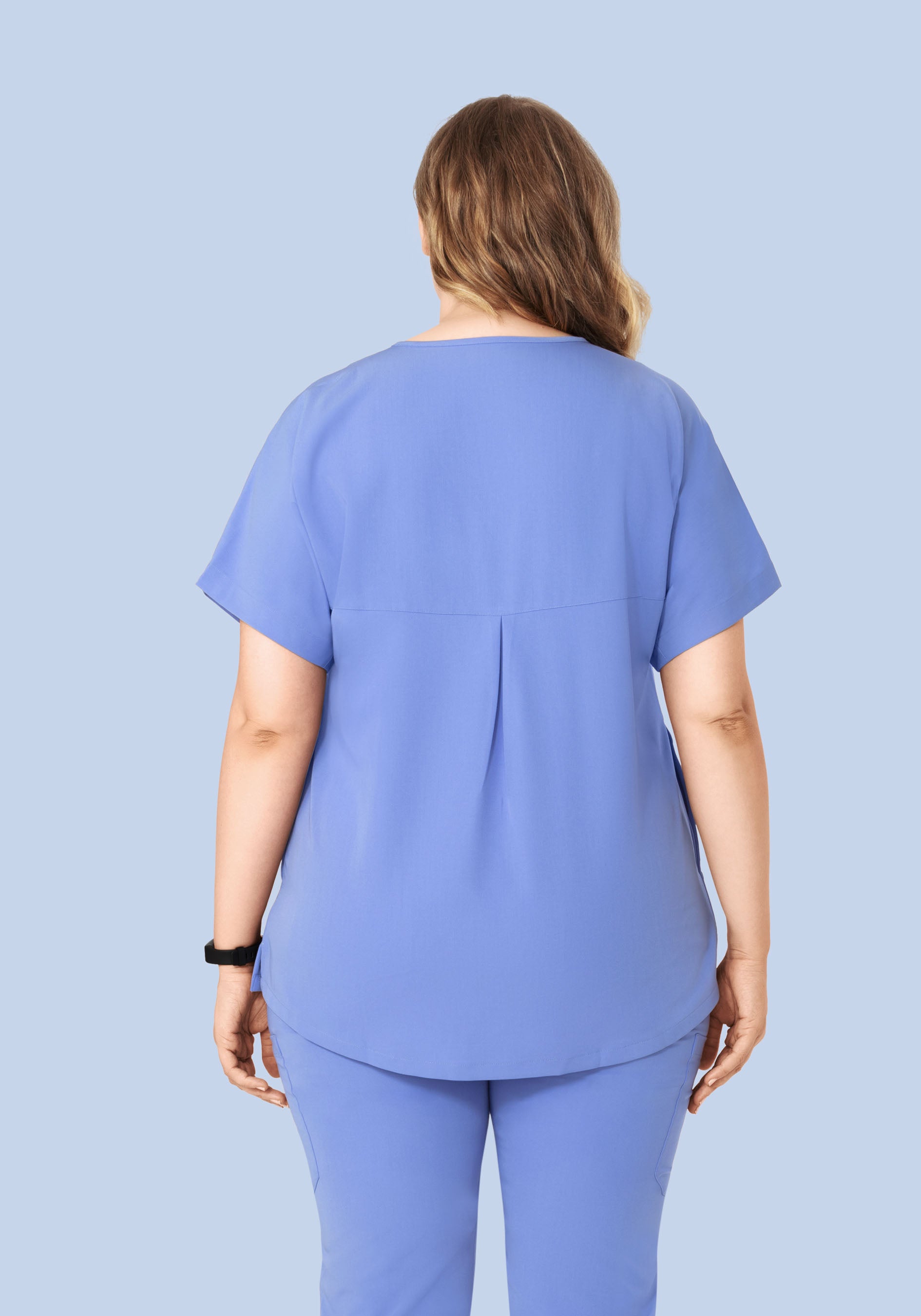 Oversized V Neck Top French Blue