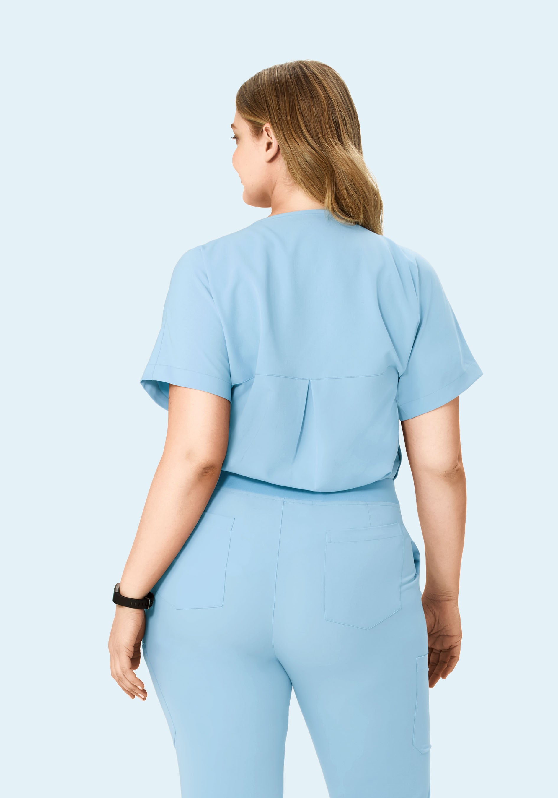 Oversized V Neck Top Nordic Blue