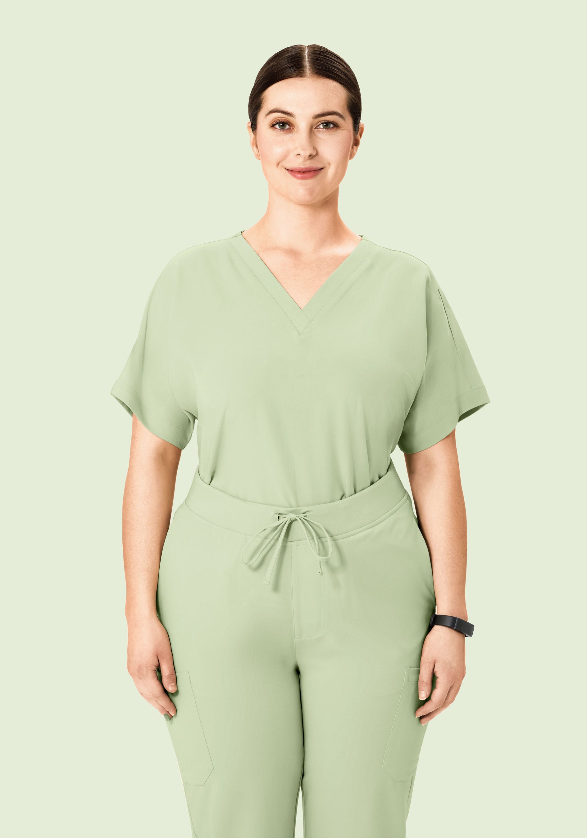 Oversized V Neck Top Matcha