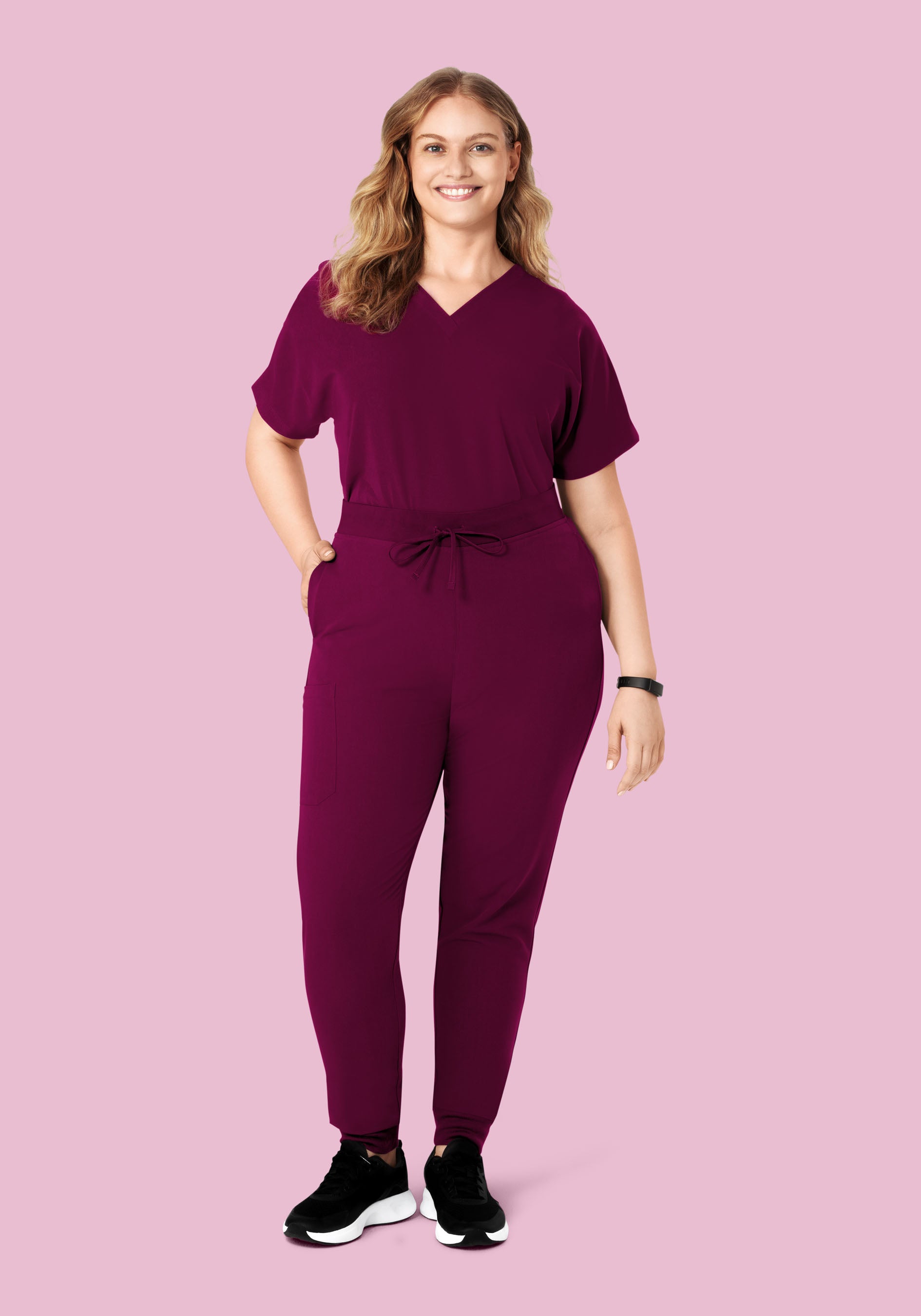 Oversized V Neck Top Sangria