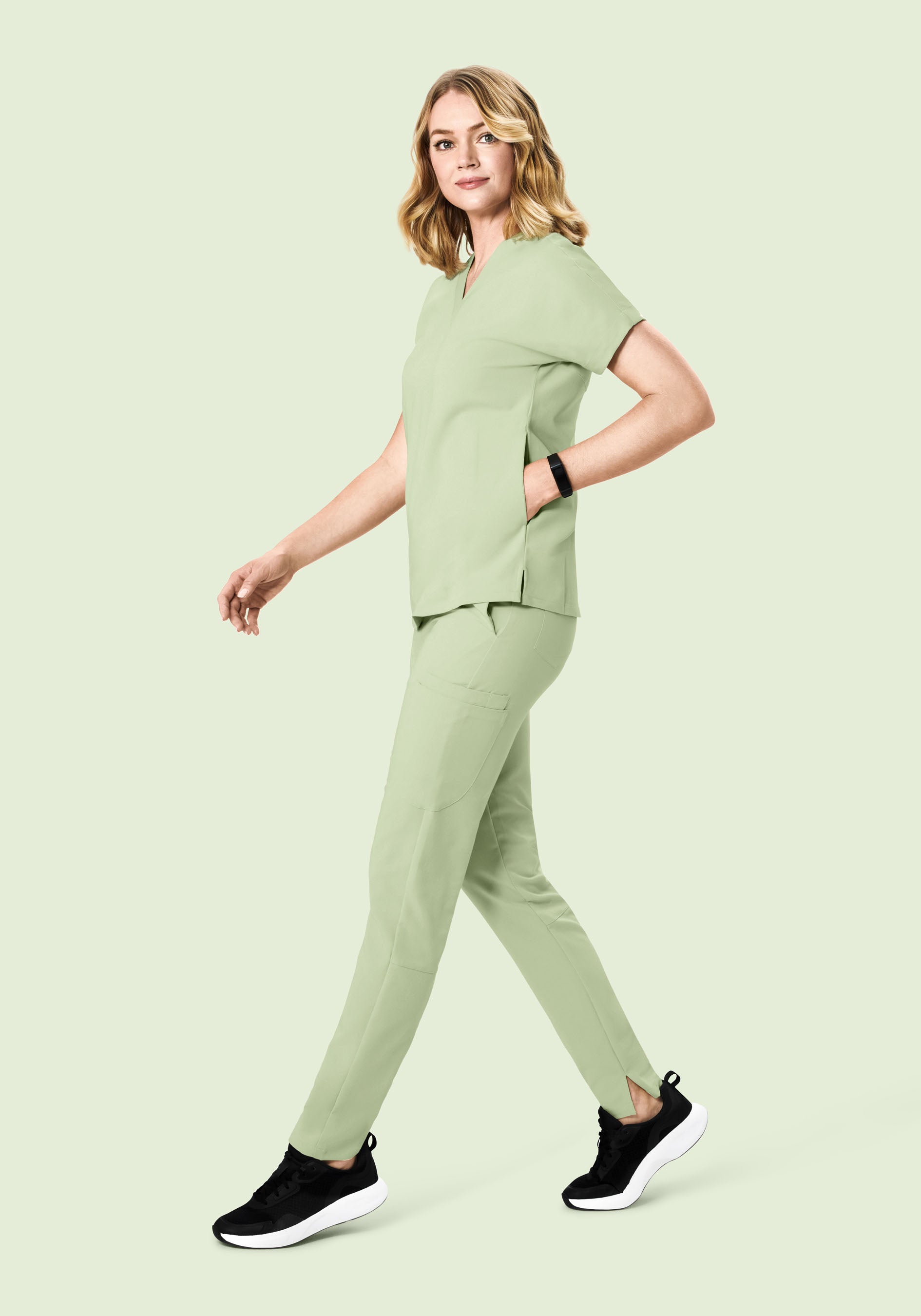 Oversized V Neck Top Matcha