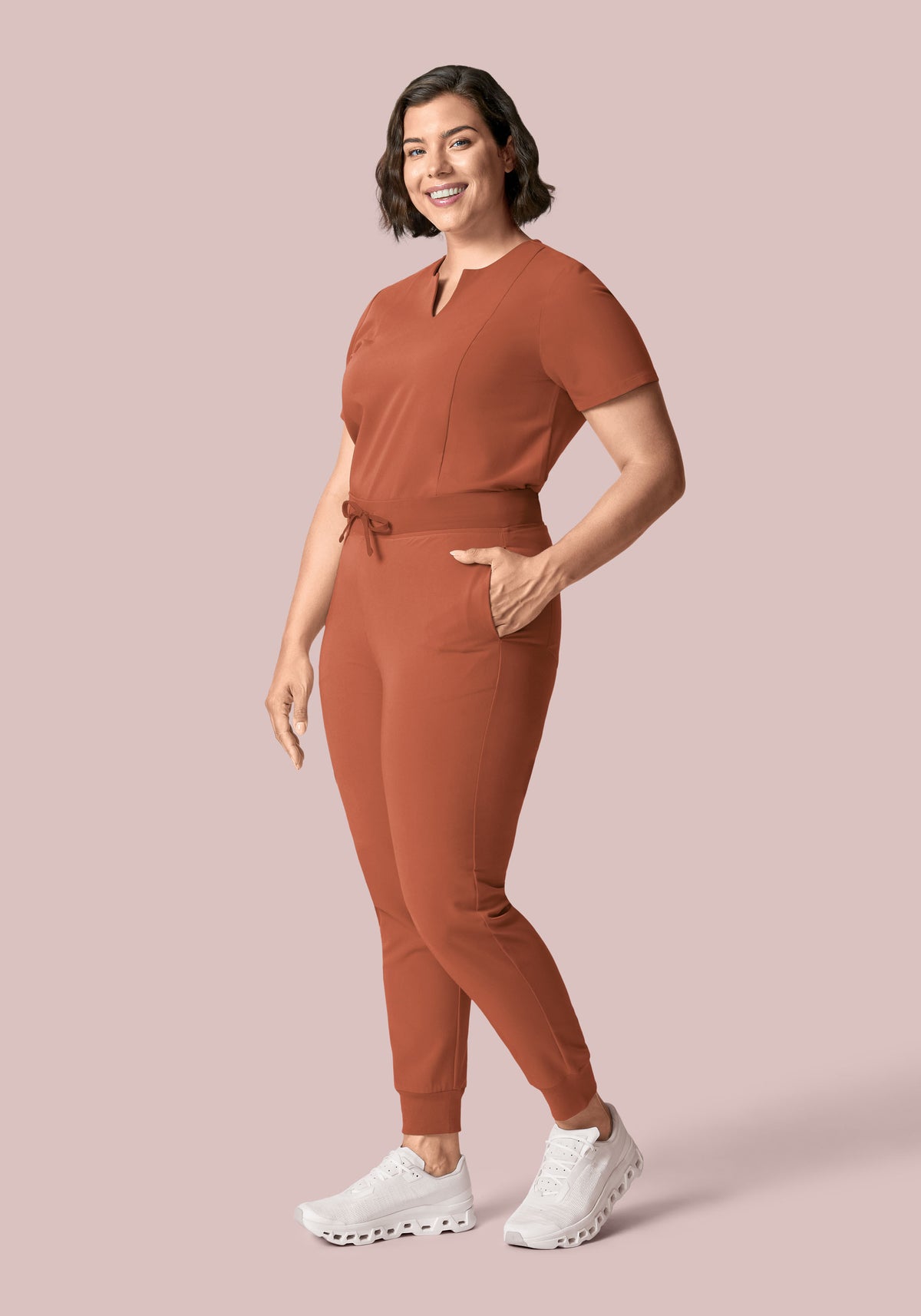 High Waisted Joggers Chestnut