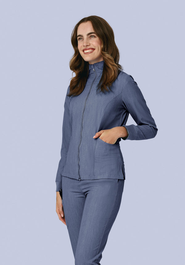 Women's Modern Scrub Jacket Heather Denim