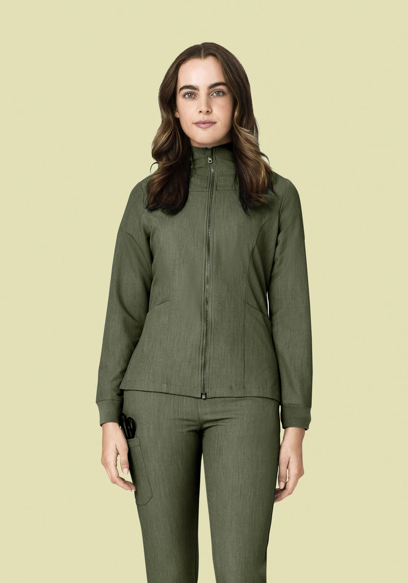 Women's Modern Scrub Jacket Heather Olive