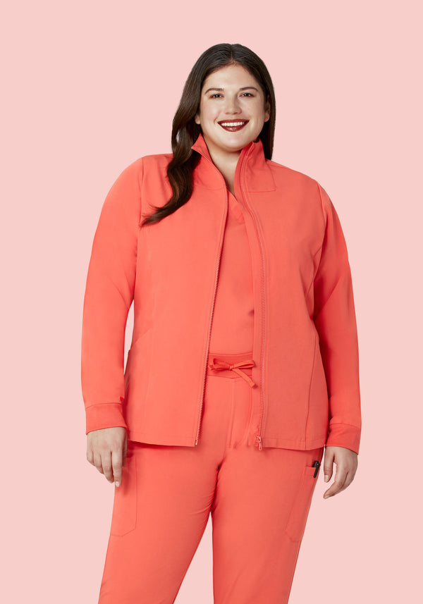 Women's Modern Scrub Jacket Coral
