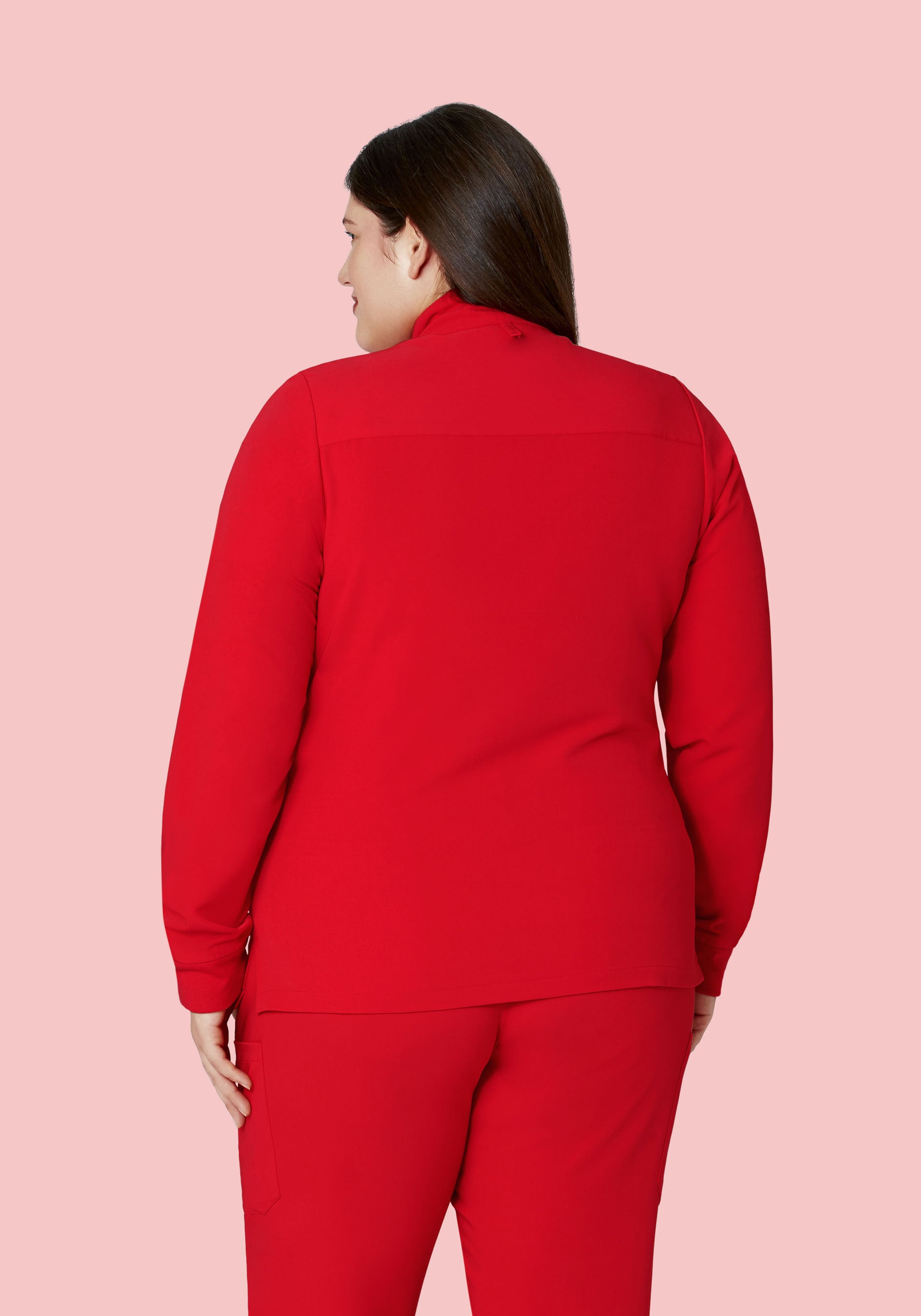 Women's Modern Scrub Jacket Candy Red