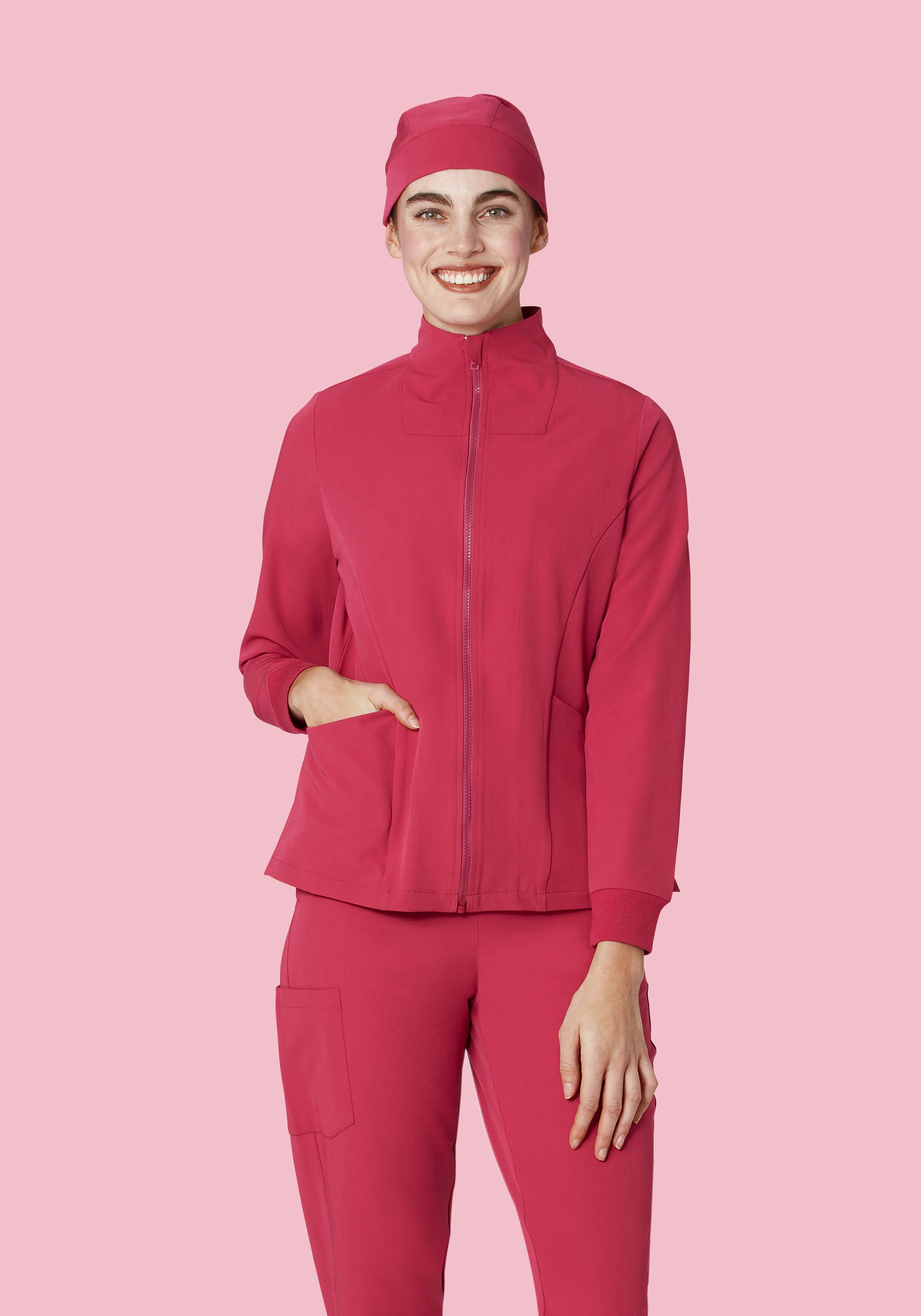 Women's Modern Scrub Jacket Deep Rose