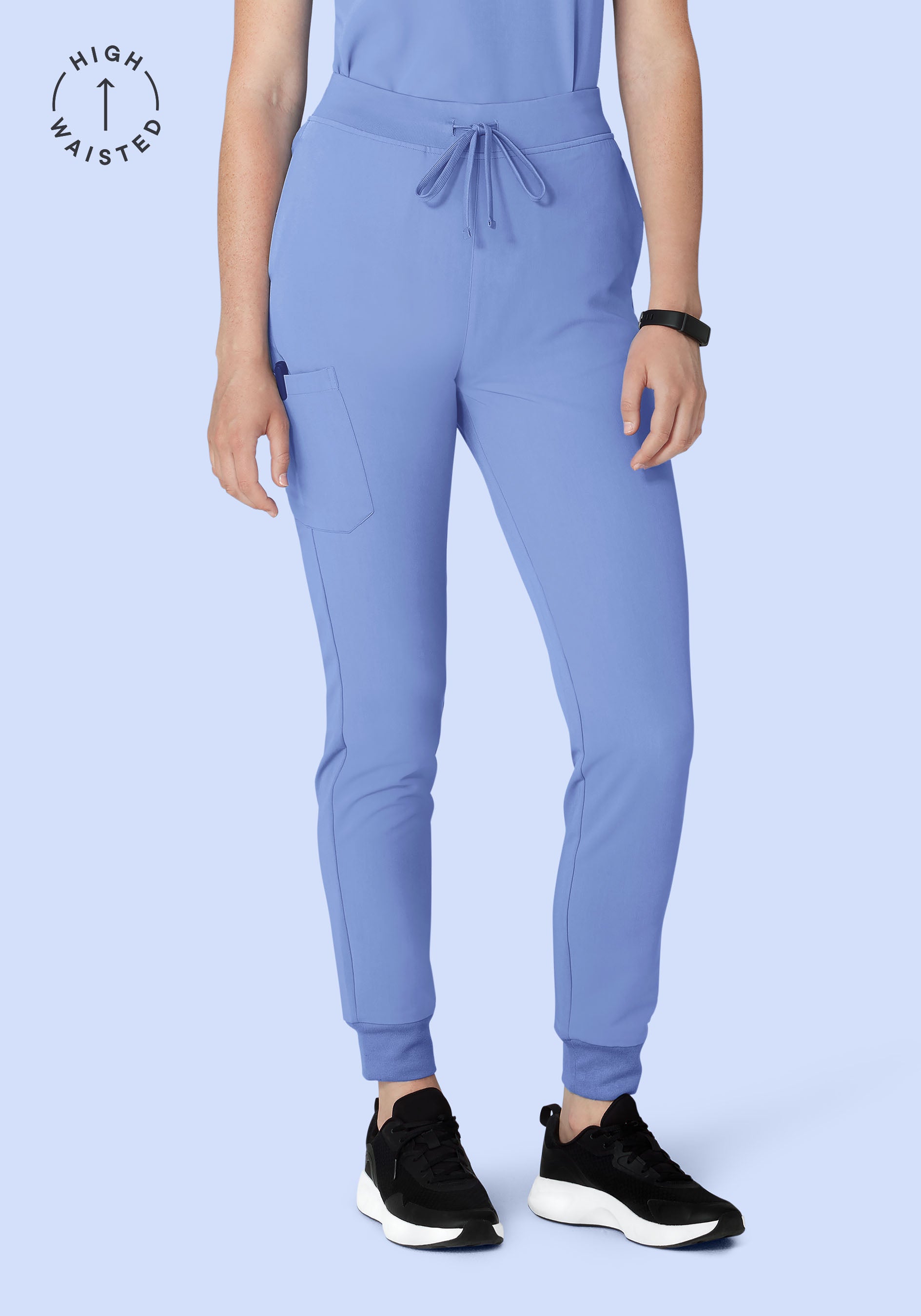 High Waisted Joggers Coastline Blue