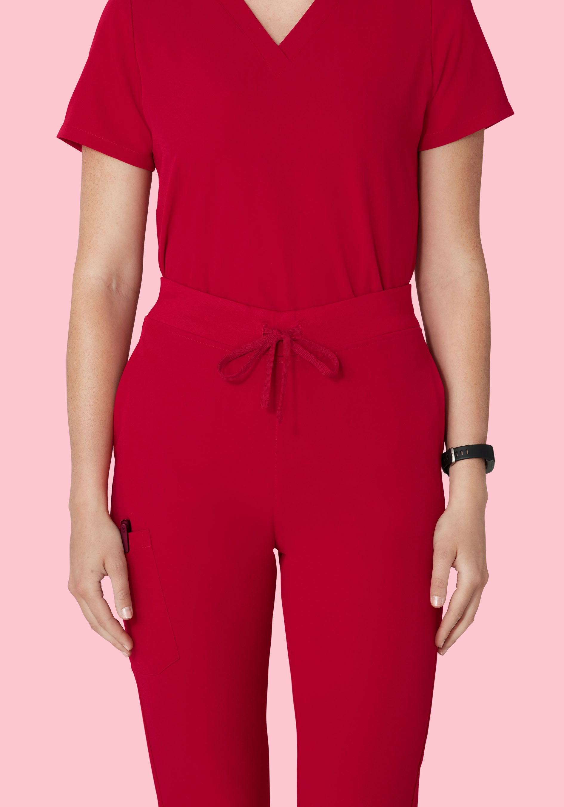 High Waisted Joggers Crimson