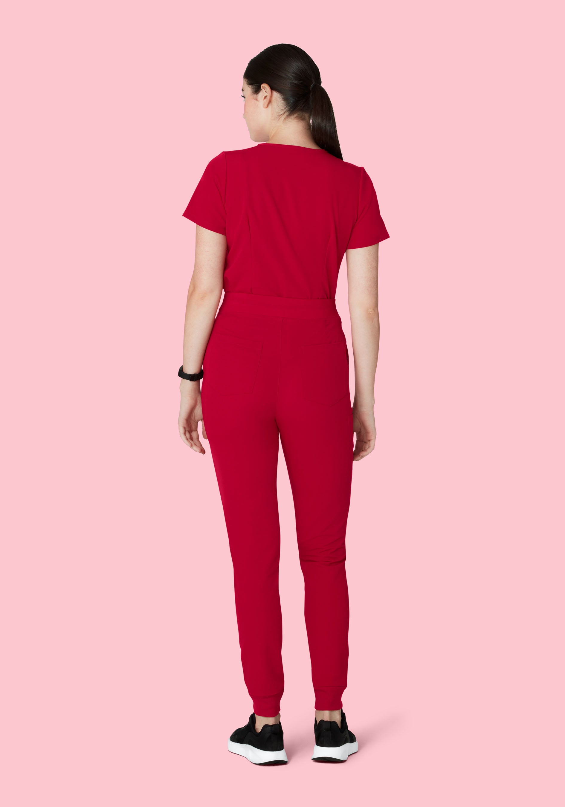 High Waisted Joggers Crimson