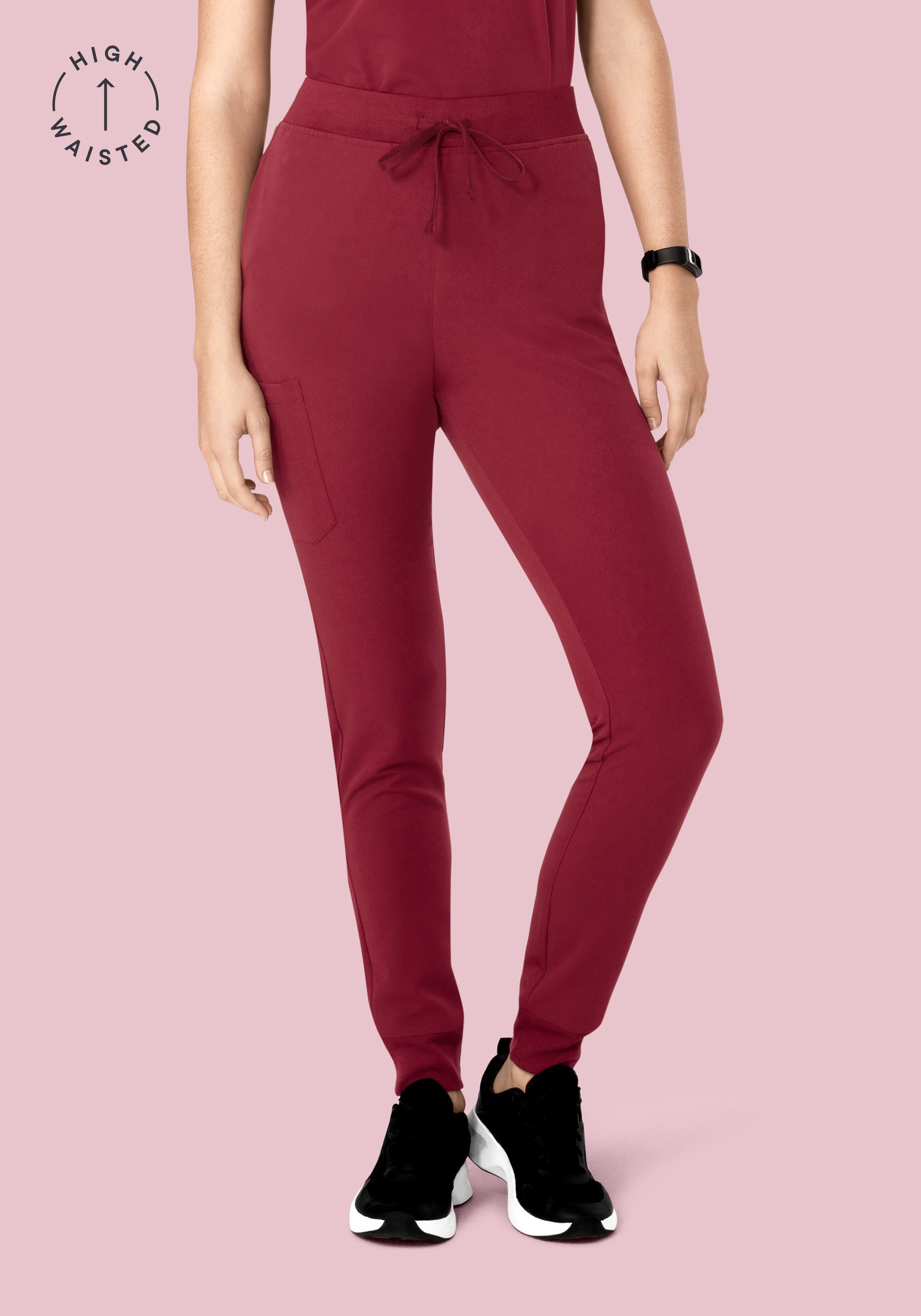 High Waisted Joggers Garnet