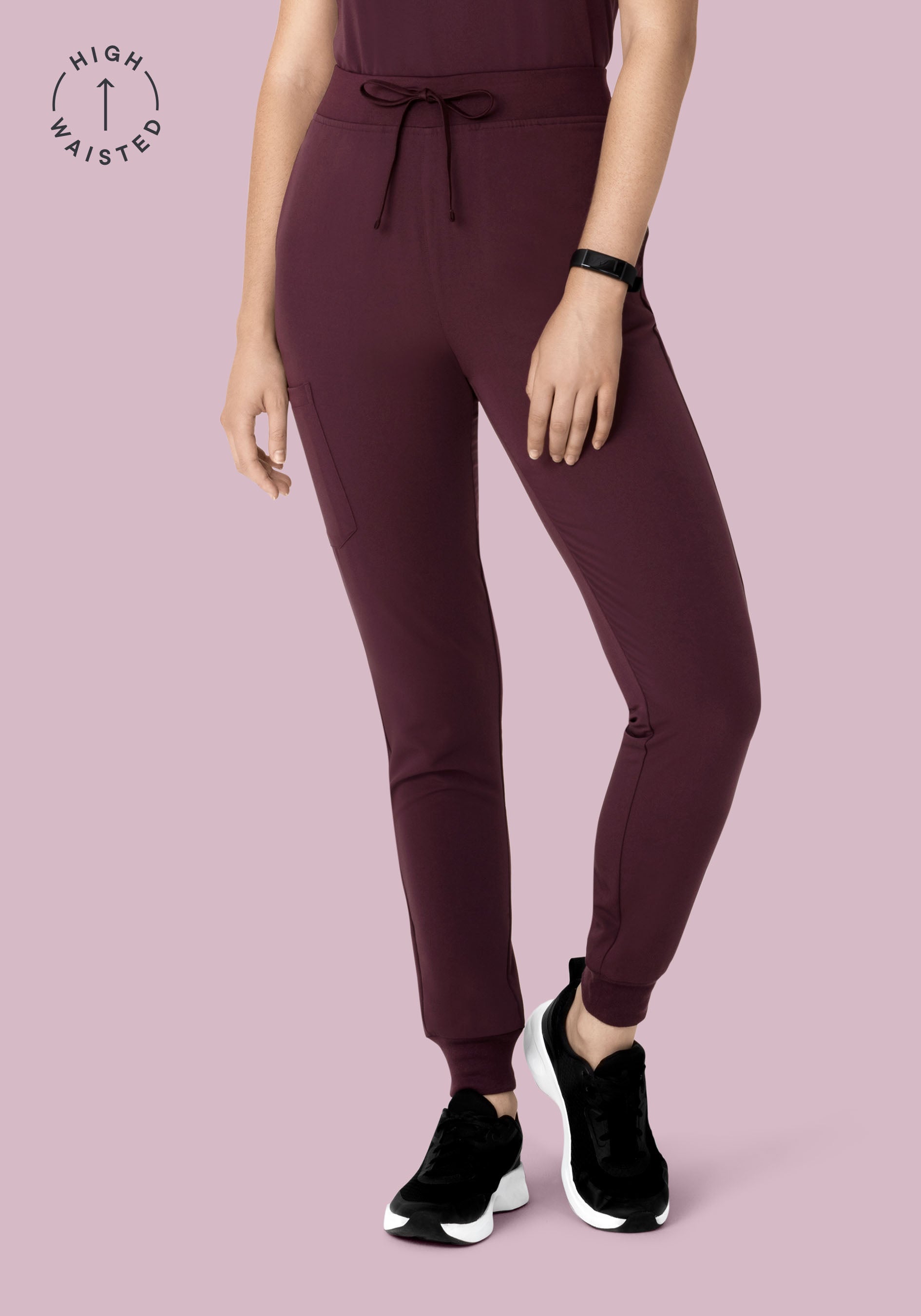 High Waisted Joggers Merlot