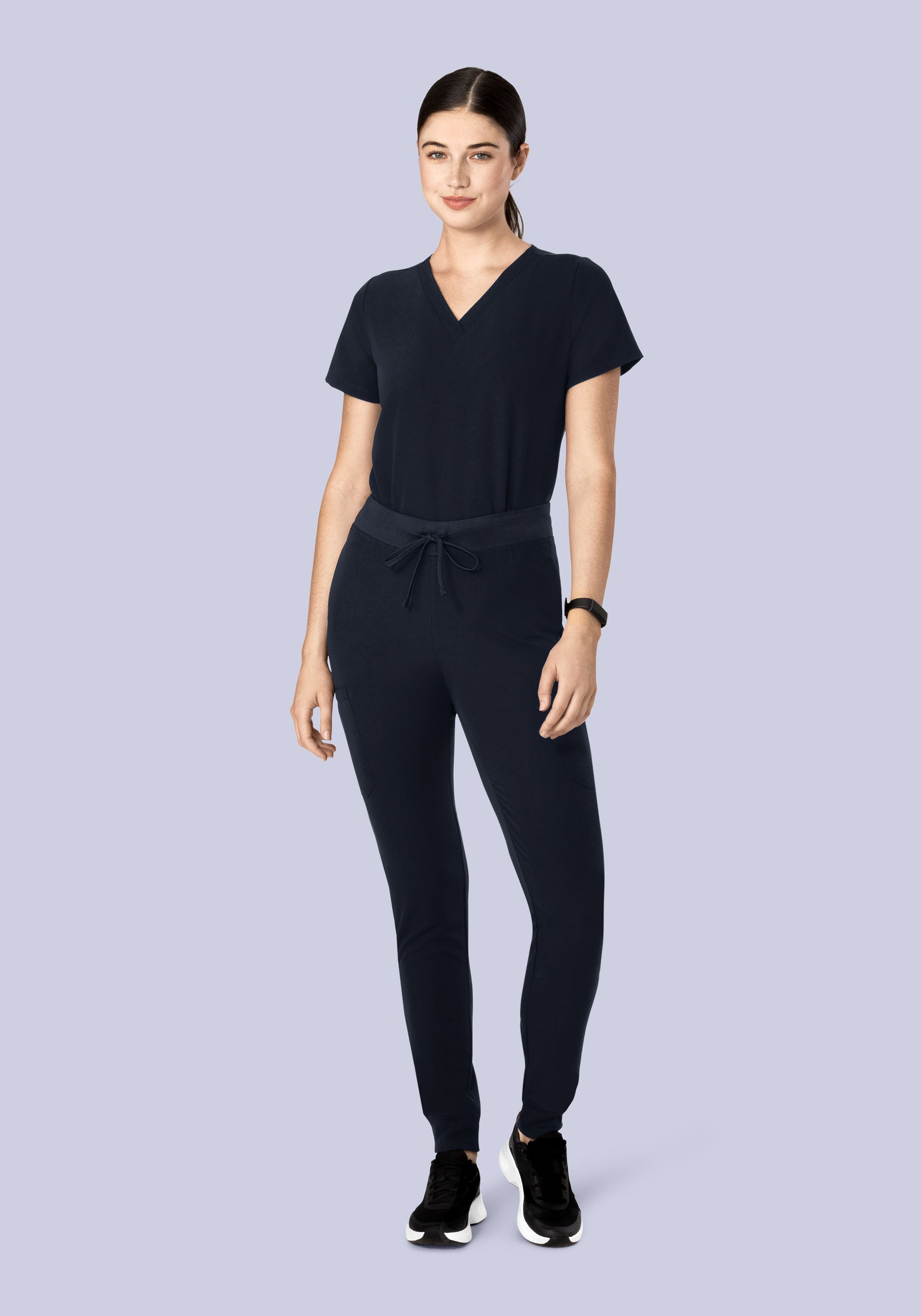 Women's V-Neck 6-Pocket Scrub Top - Midnight Navy | Mandala Scrubs