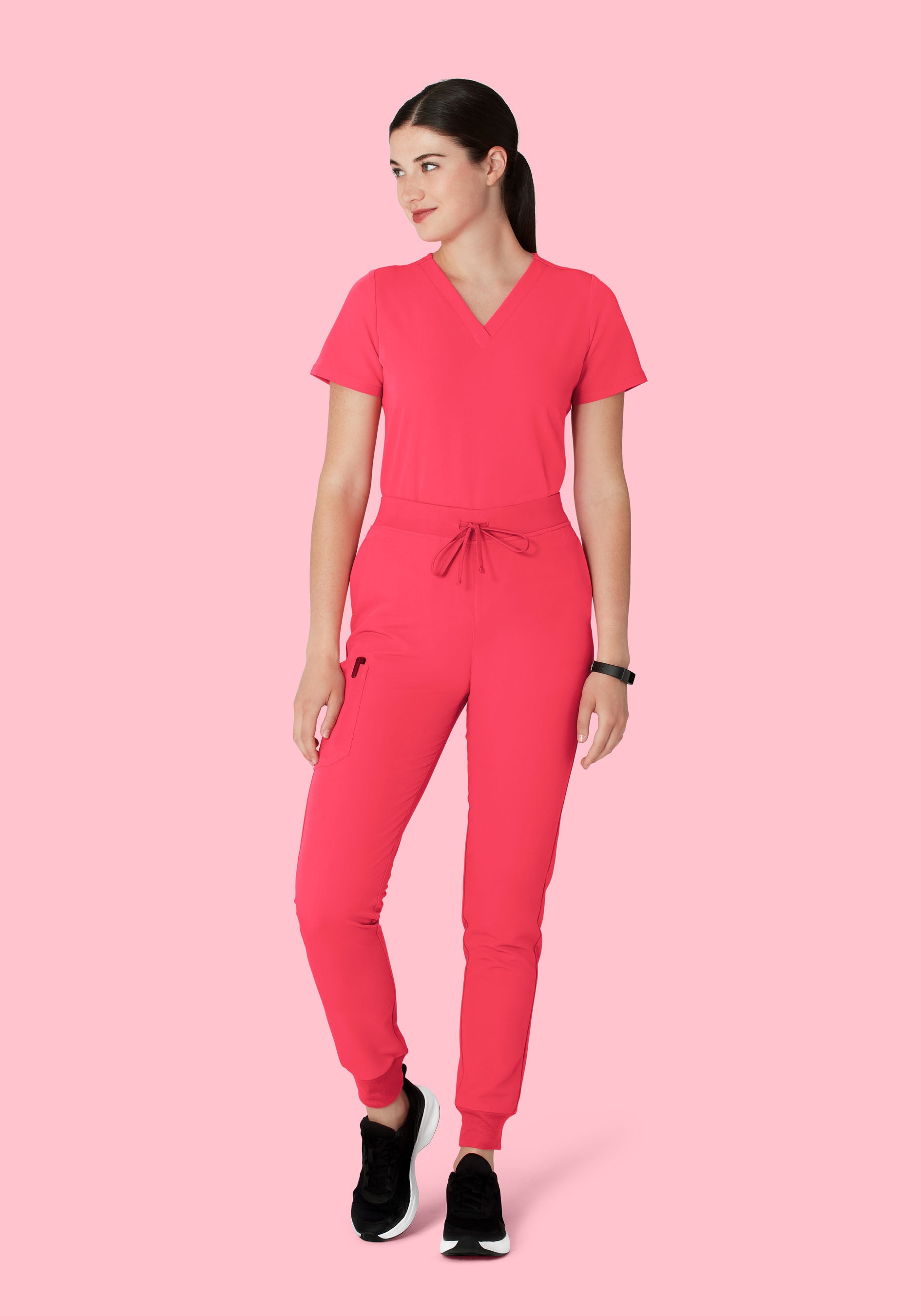 Women's High Waisted Jogger Scrub Pants - Paradise Pink | Mandala