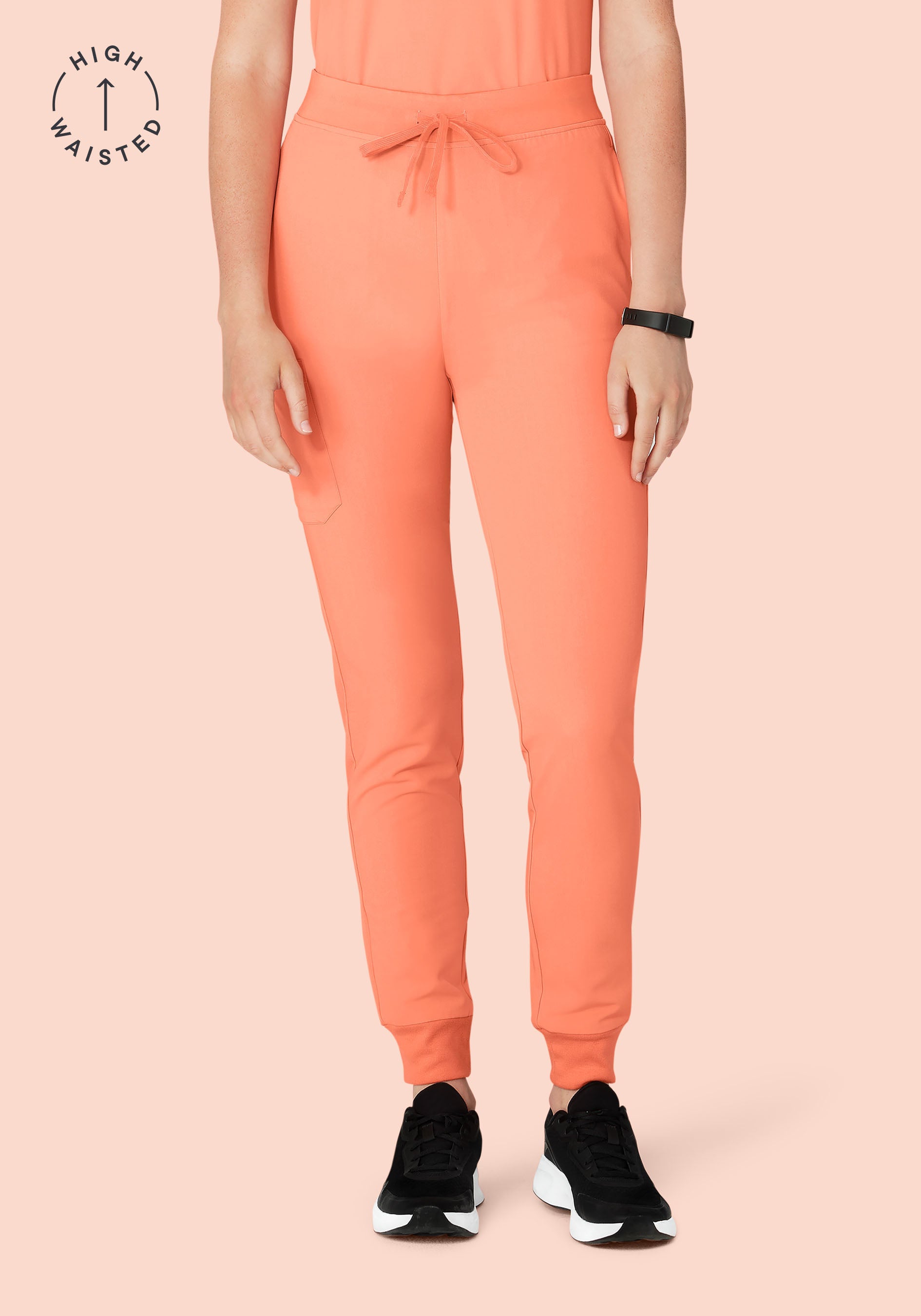 High Waisted Joggers Peach