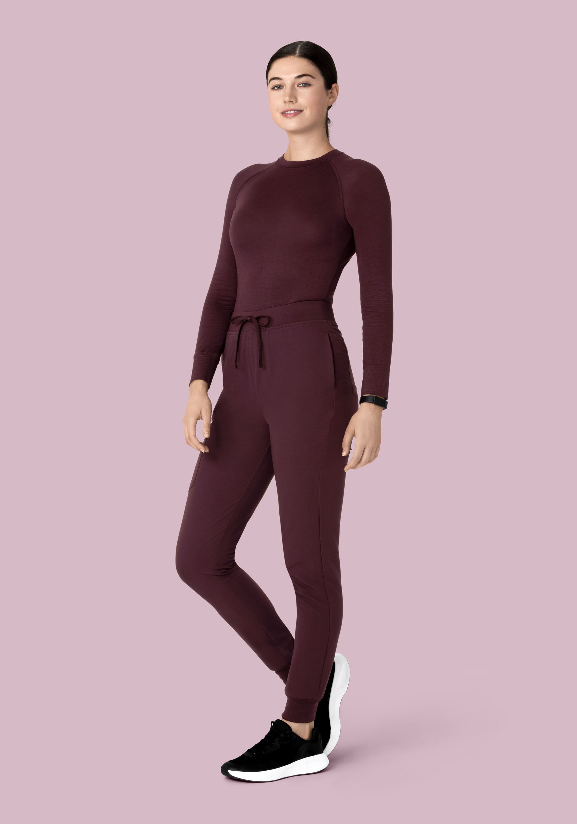 High Waisted Joggers Merlot