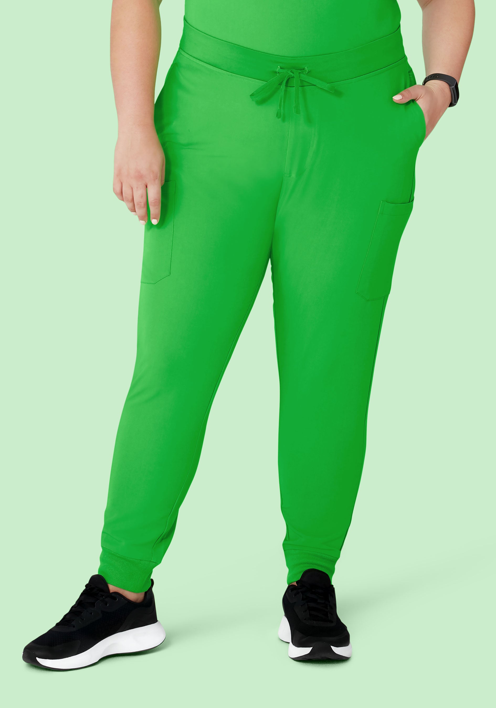 Women's Mid-Rise 9-Pocket Jogger Scrub Pants - Kelly Green