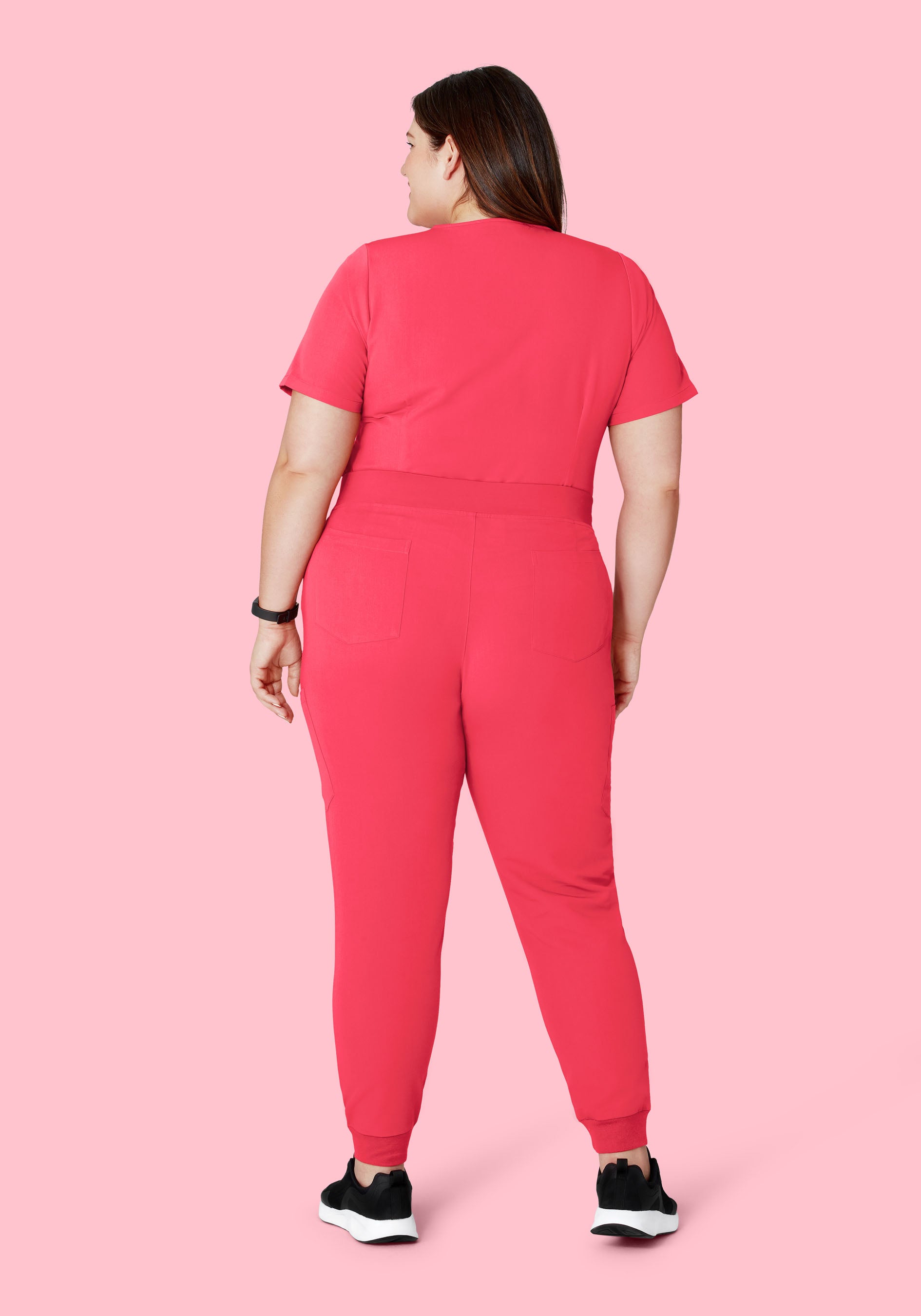 Women's Mid-Rise 9-Pocket Jogger Scrub Pants - Paradise Pink