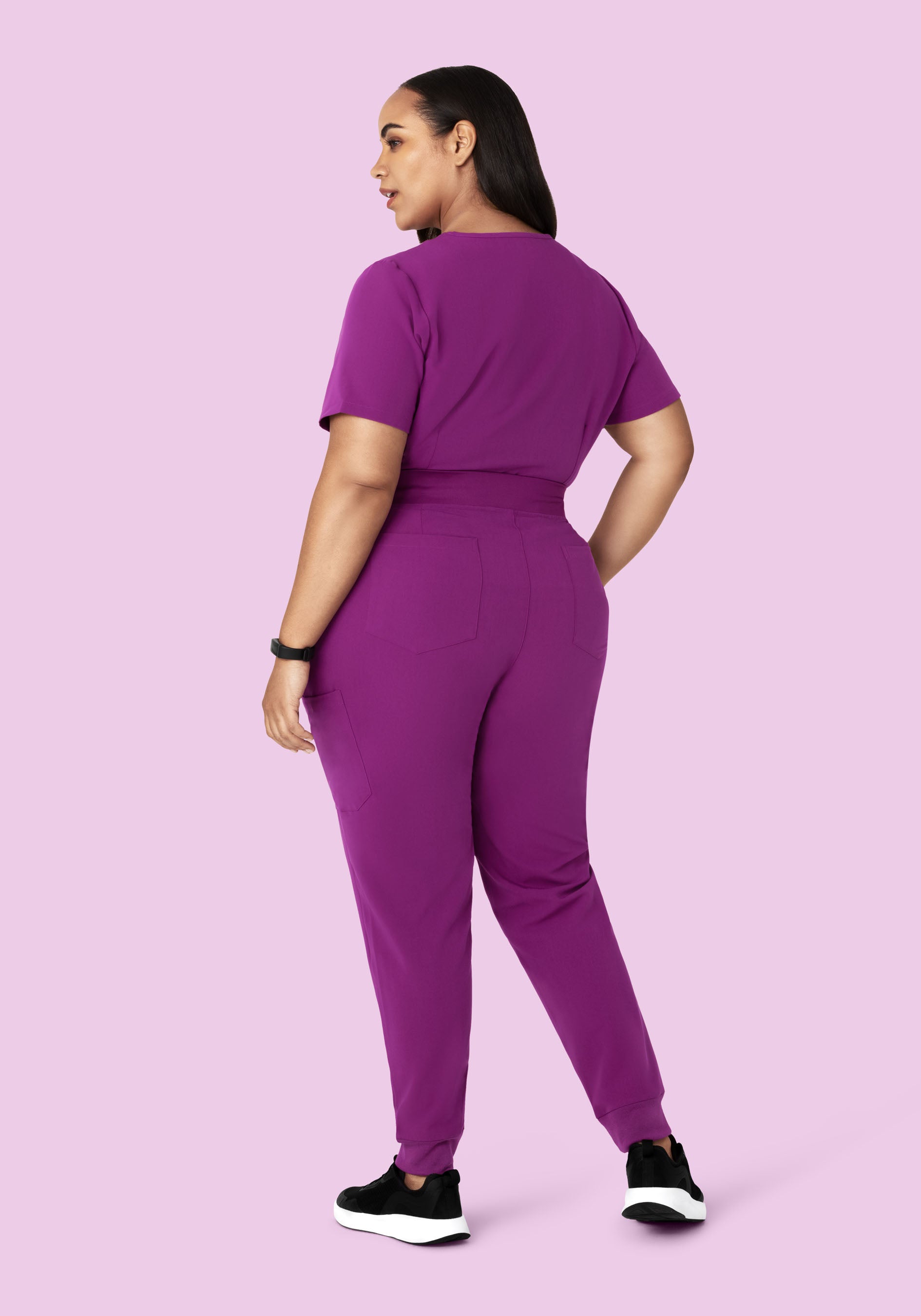 Women's V-Neck 6-Pocket Scrub Top - Dark Orchid | Mandala Scrubs