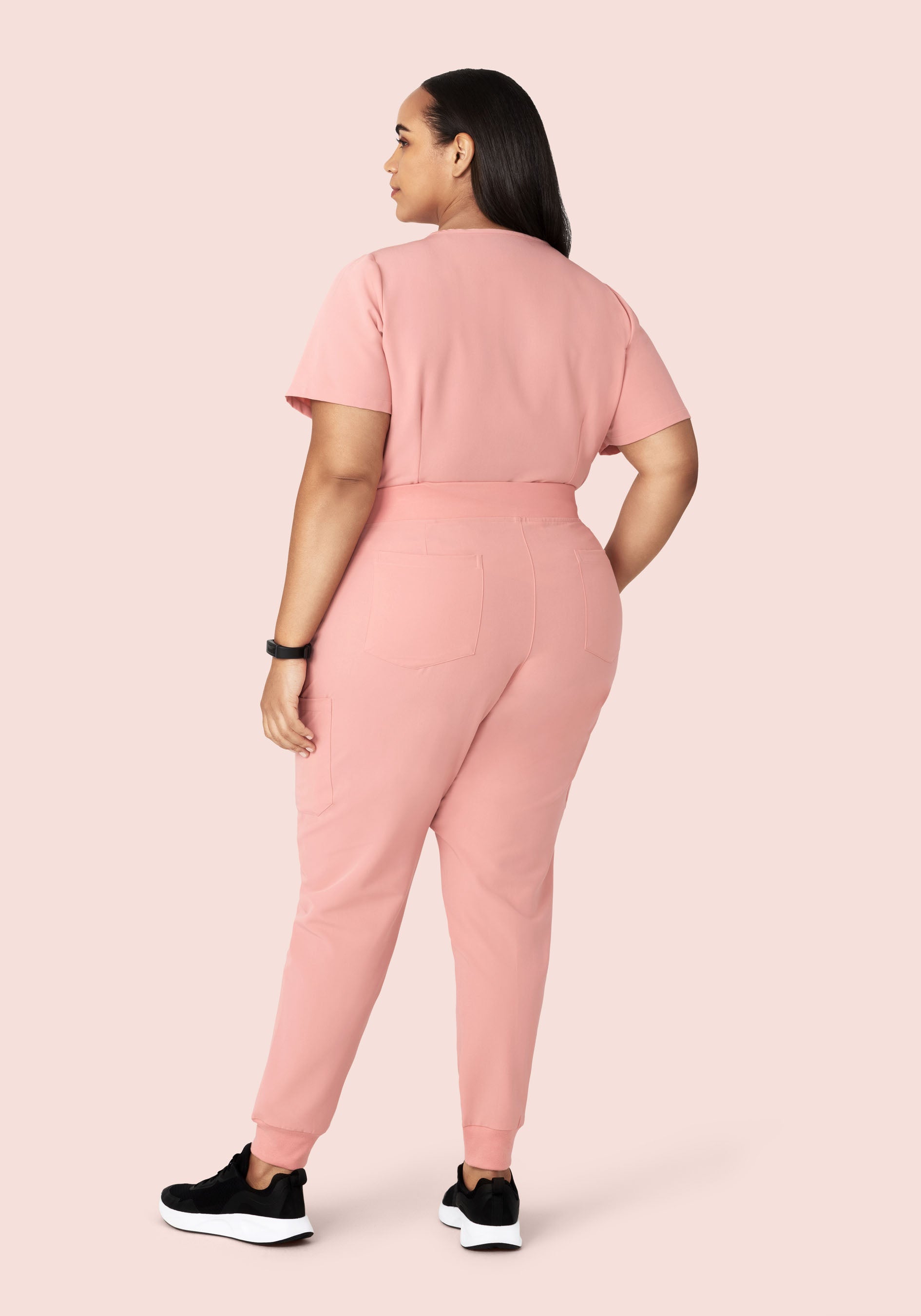 Women's Mid-Rise 9-Pocket Jogger Scrub Pants - Dusty Pink
