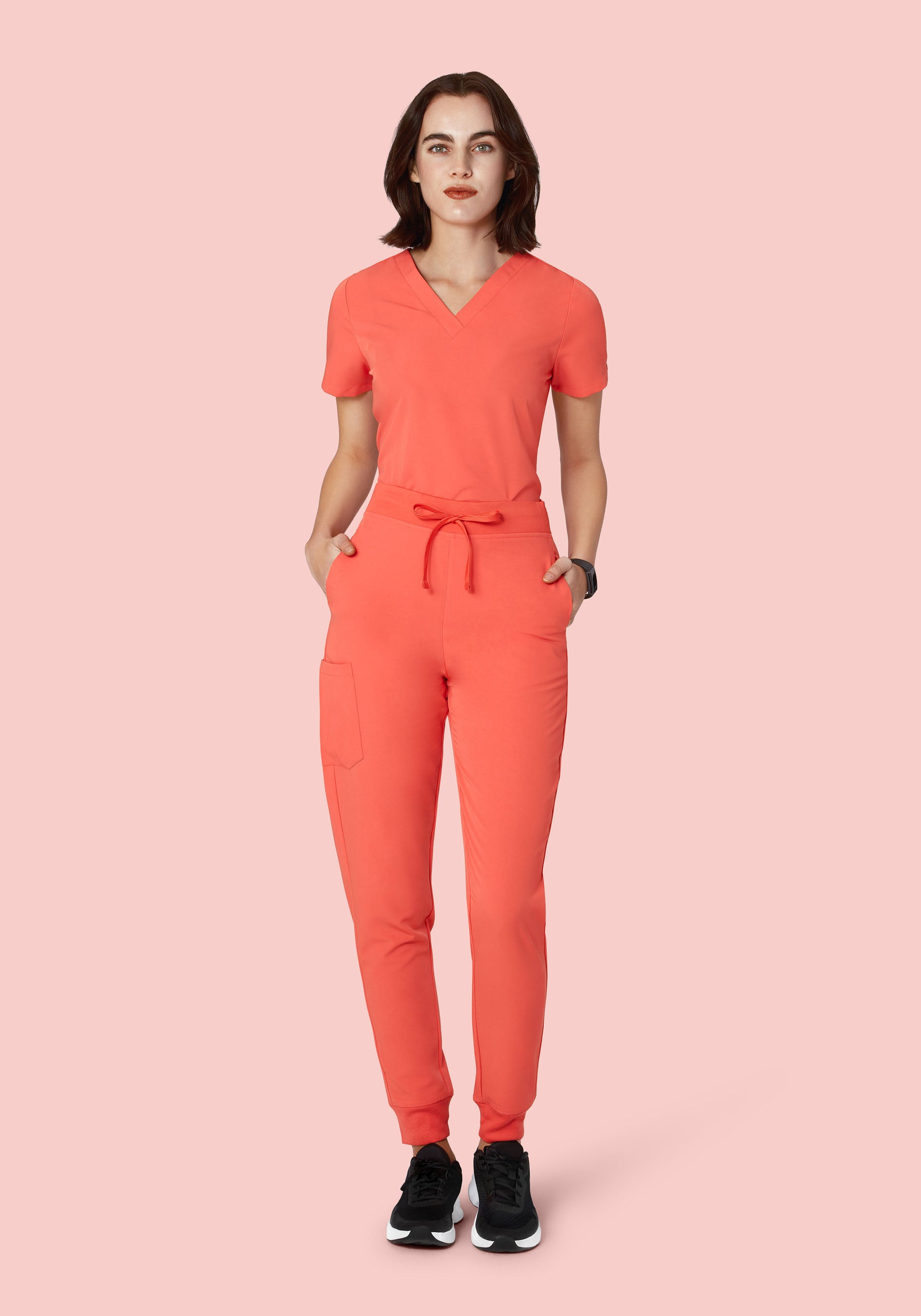 High Waisted Joggers Coral
