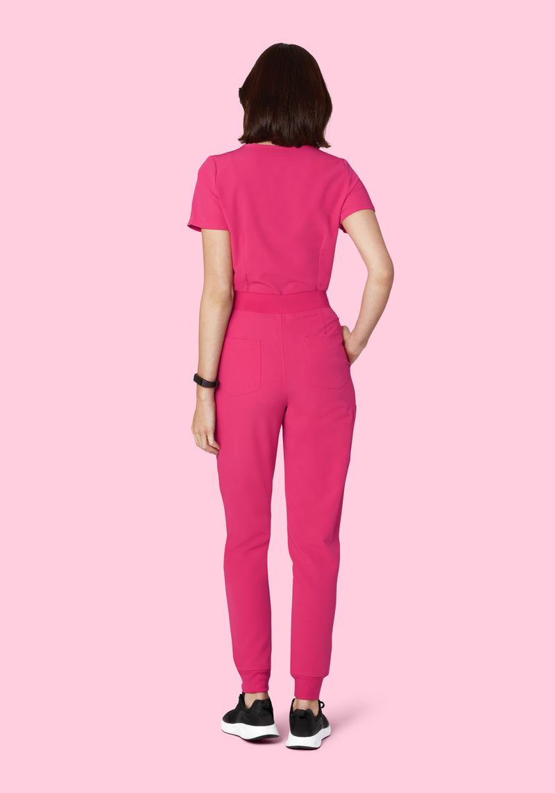 High Waisted Joggers Hot Pink