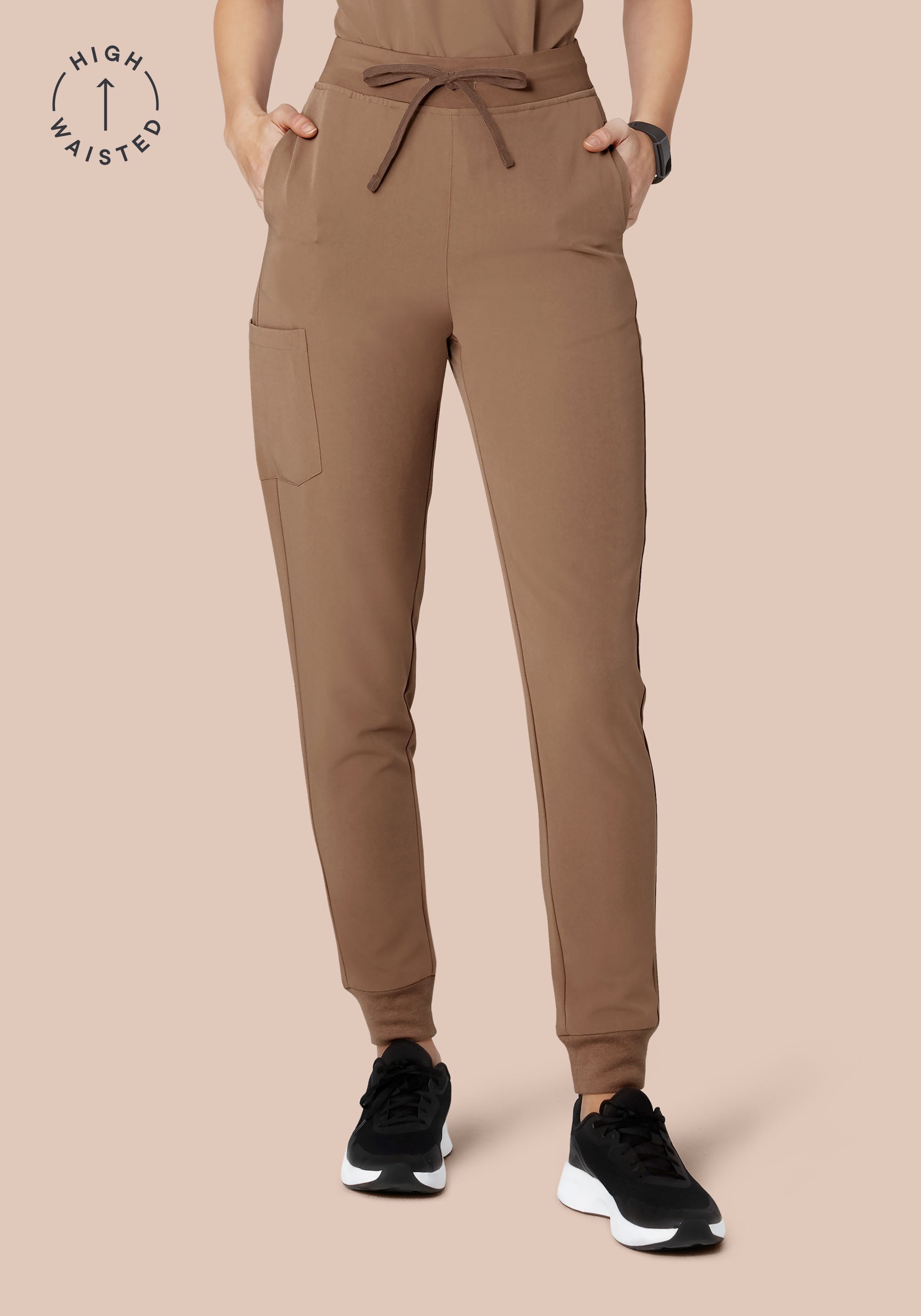 High Waisted Joggers Mocha