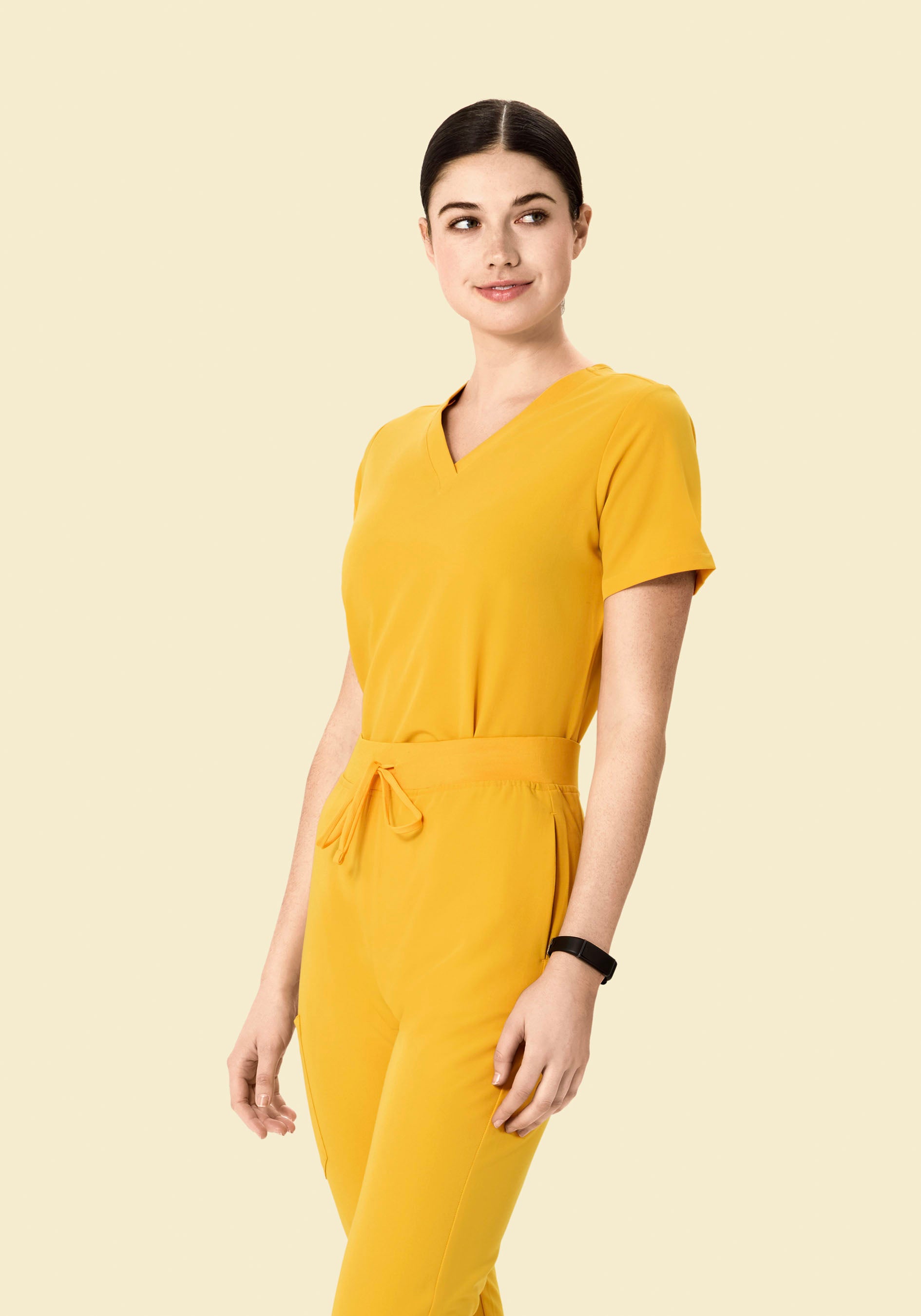 Women's V-Neck 6-Pocket Scrub Top - Dijon | Mandala Scrubs