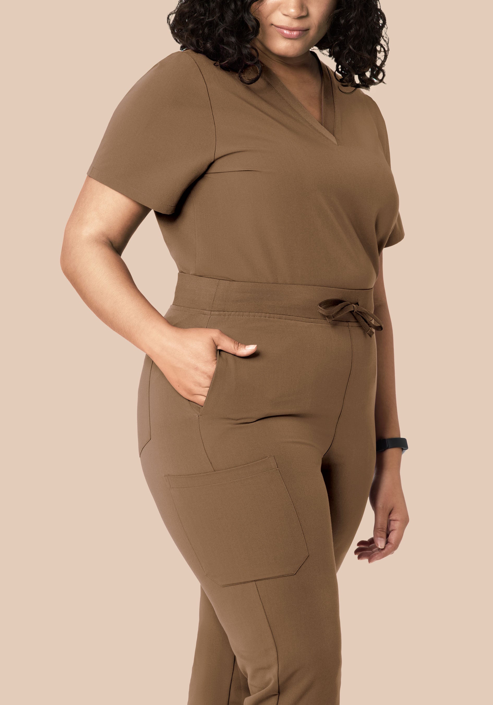High Waisted Joggers Ash Brown