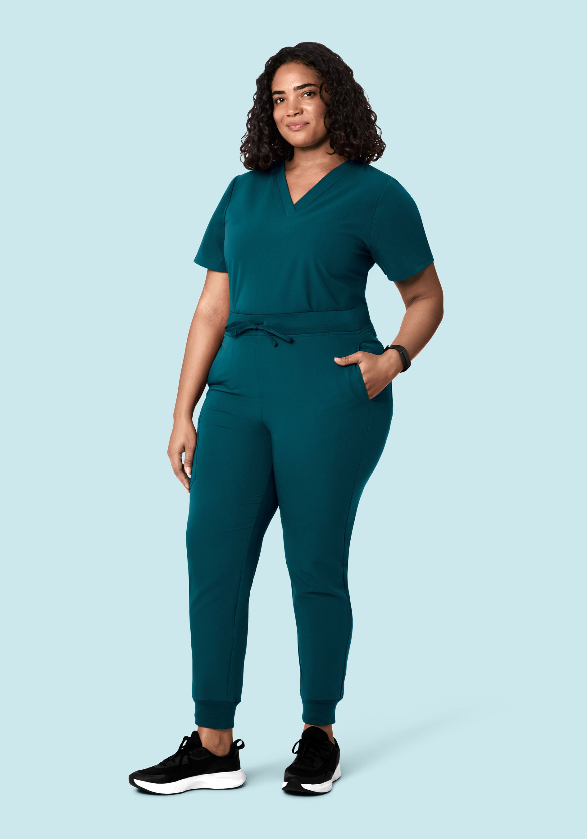 High Waisted Joggers Caribbean Blue